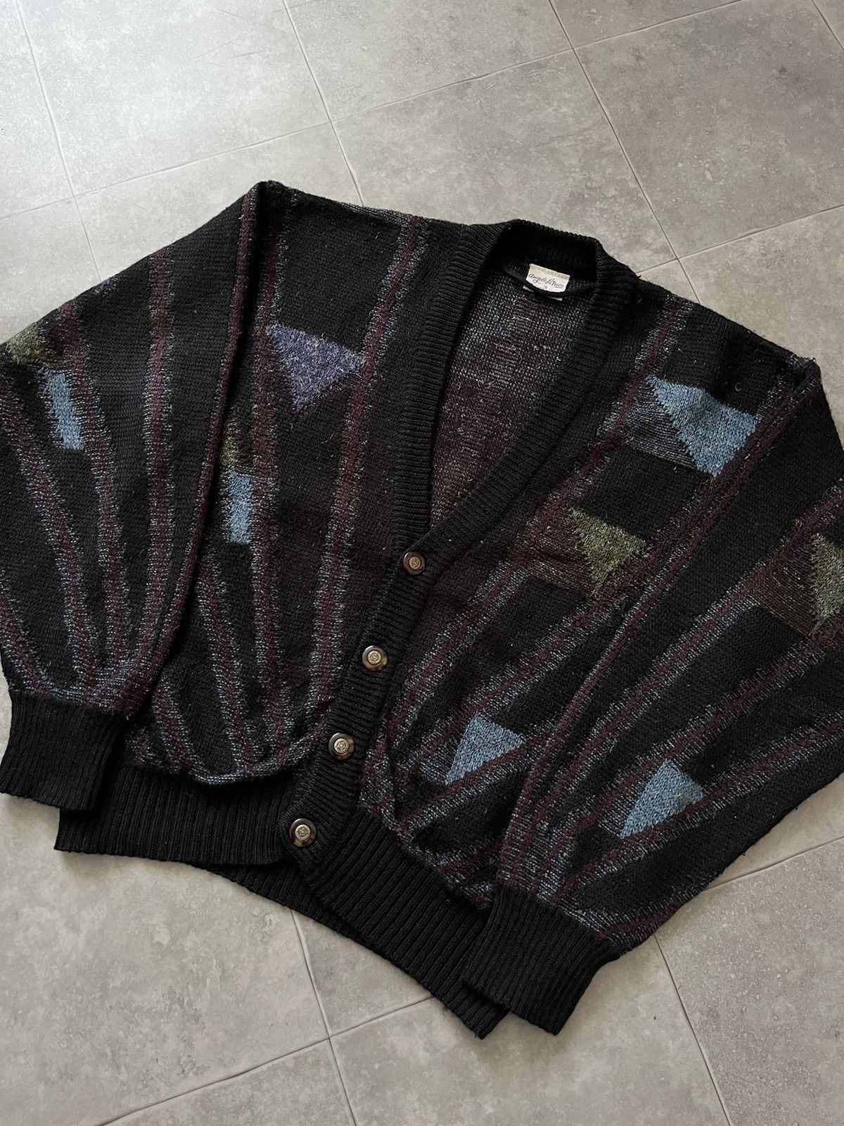 Vintage VINTAGE WOOL CARDIGAN SWEATER SW037 Size US S / EU 44-46 / 1 - 6 Thumbnail
