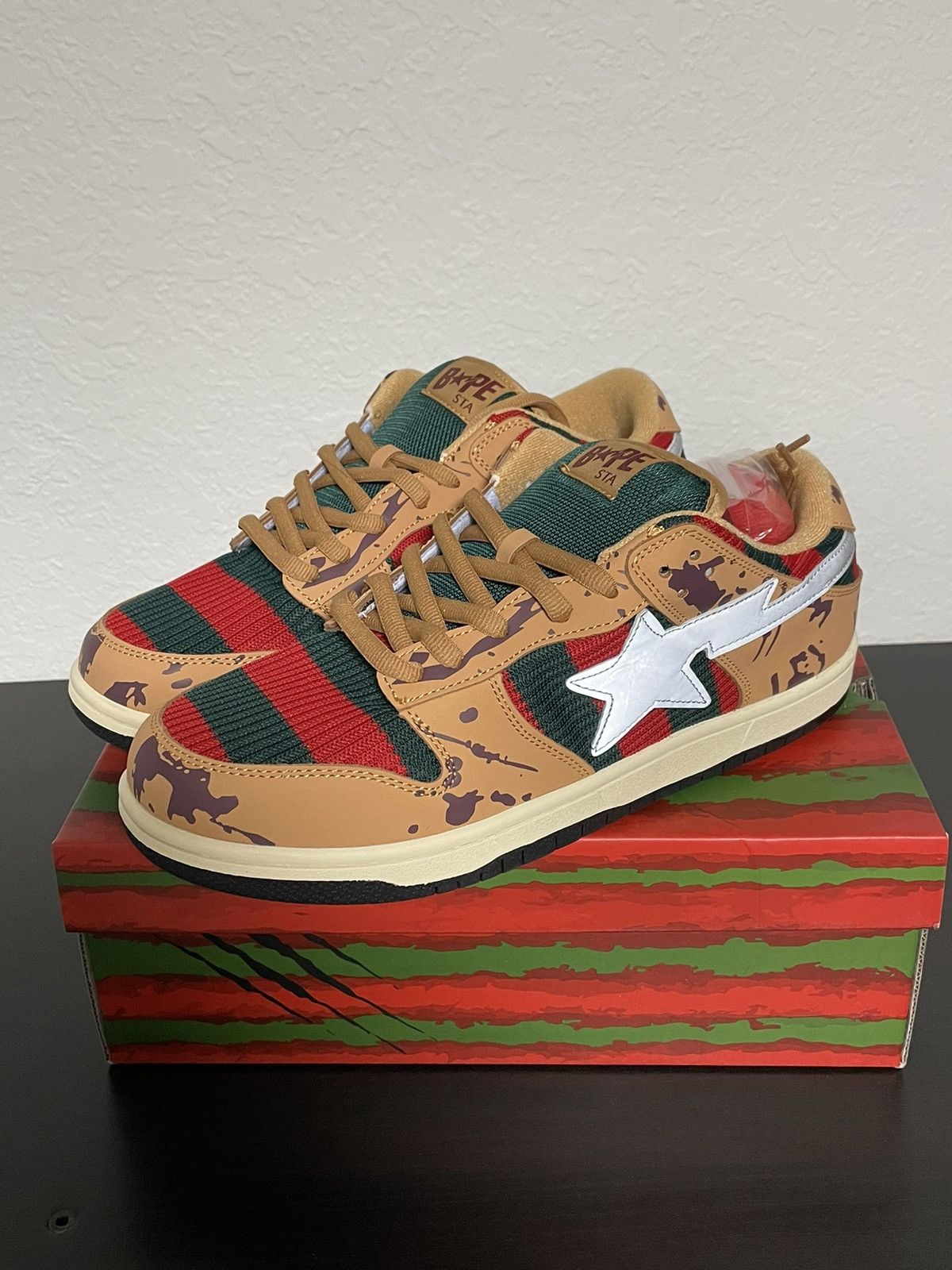 Bape Size 13 Nightmare Freddy Krueger Indigo Studios Bape Dunk