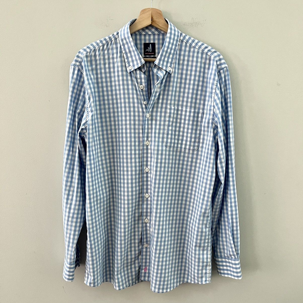Veste Coupe-Vent Johnnie-O Homme - Bleu, Doublure à Carreaux, Taille M (Occasion, Bon État)