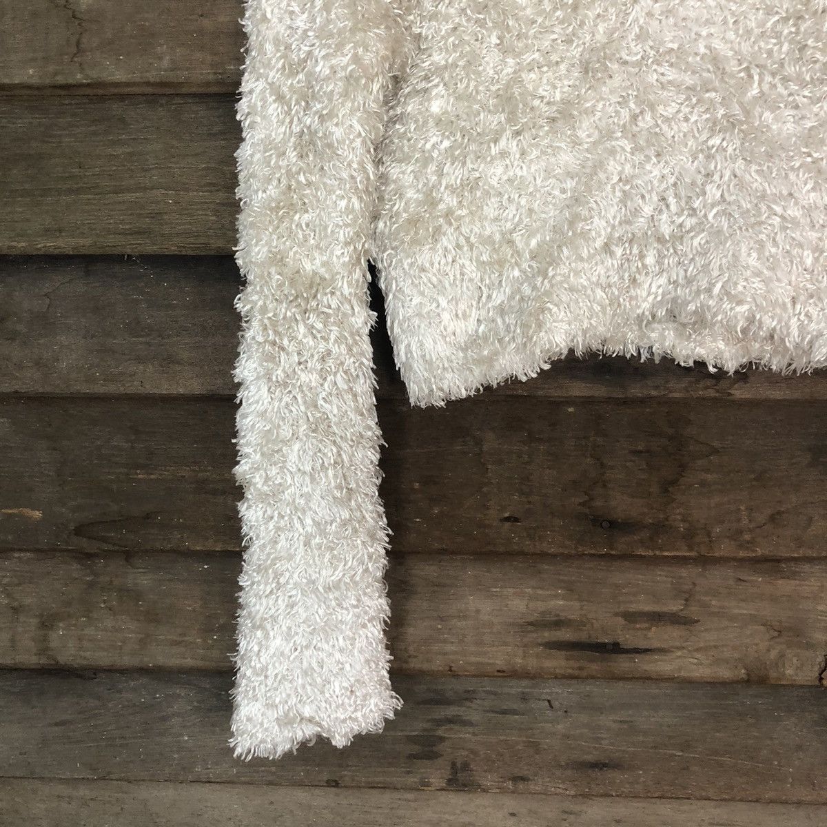 Aran Isles Knitwear × Japanese Brand Private Beach Turtle Neck Shag Shaggy Fur Mohair #816 Size XXS / US 00 / IT 34 - 4 Thumbnail