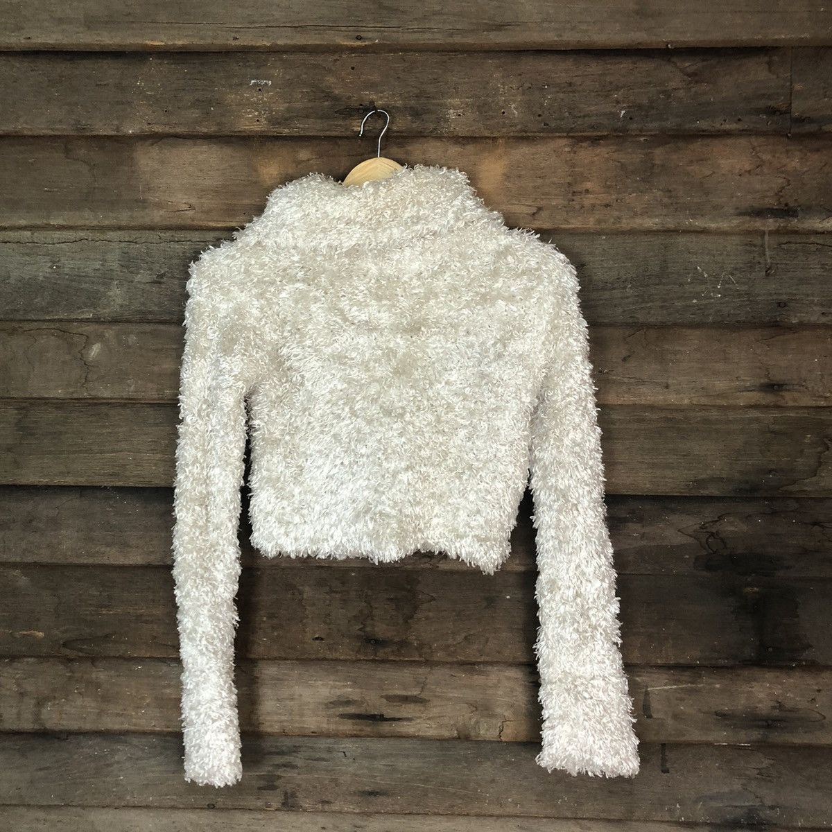 Aran Isles Knitwear × Japanese Brand Private Beach Turtle Neck Shag Shaggy Fur Mohair #816 Size XXS / US 00 / IT 34 - 10 Thumbnail