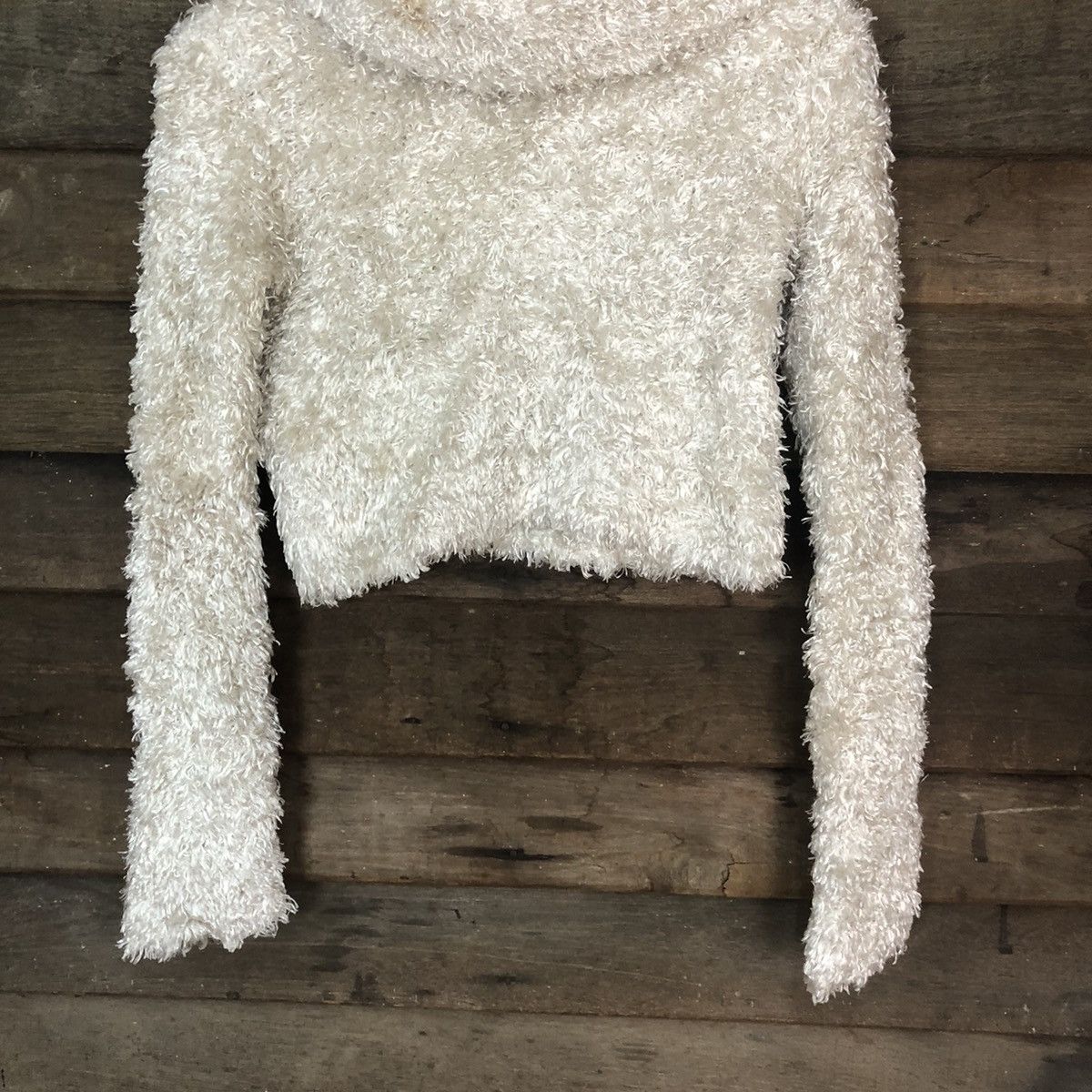 Aran Isles Knitwear × Japanese Brand Private Beach Turtle Neck Shag Shaggy Fur Mohair #816 Size XXS / US 00 / IT 34 - 3 Thumbnail