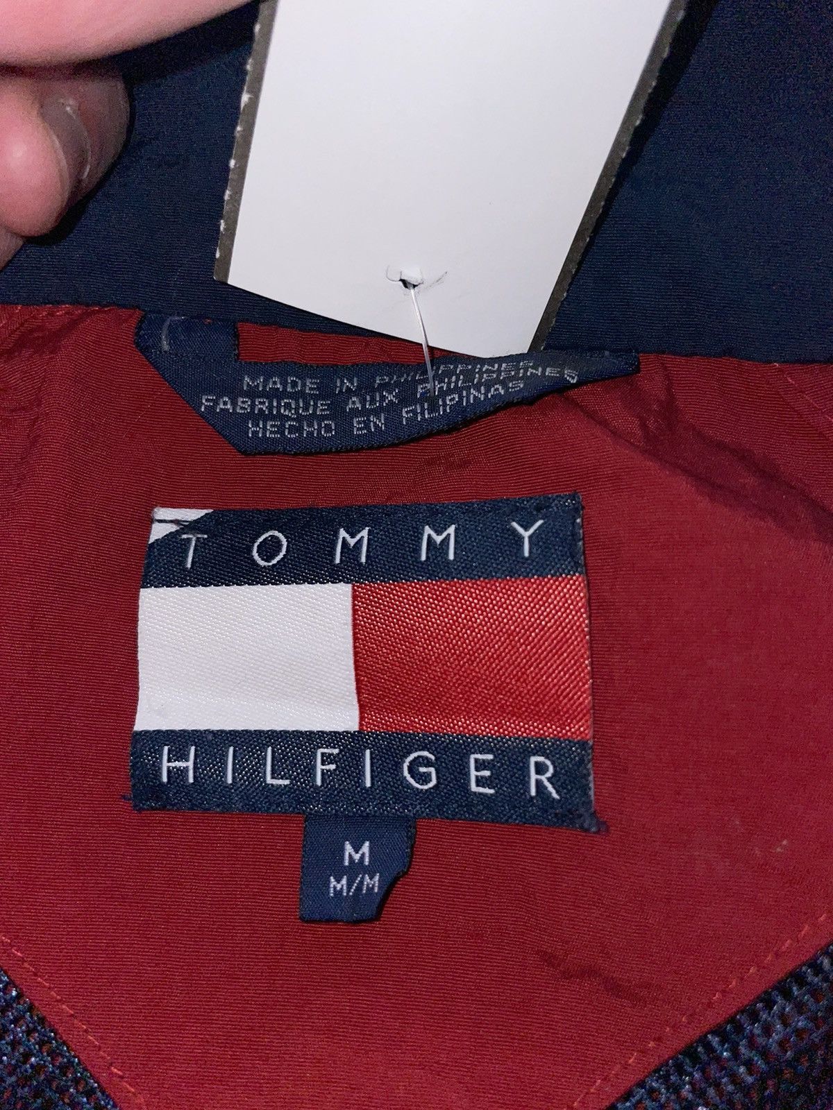 Vintage Tommy Hilfiger Windbreaker Jacket Hood Nylon 2000s
