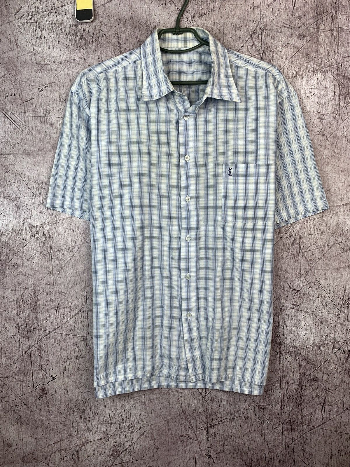 Vintage × Yves Saint Laurent Vintage Yves Saint Laurent YSL Mens Short Sleeve Shirt Size US XL / EU 56 / 4 - 1 Thumbnail