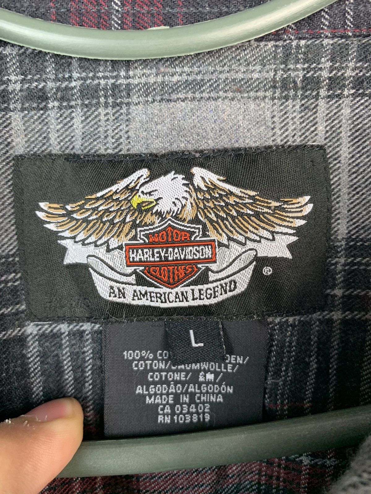 Flannel × Harley Davidson Vintage Harley Davidson Mens Flannel Plaid Shirt Size US L / EU 52-54 / 3 - 5 Thumbnail
