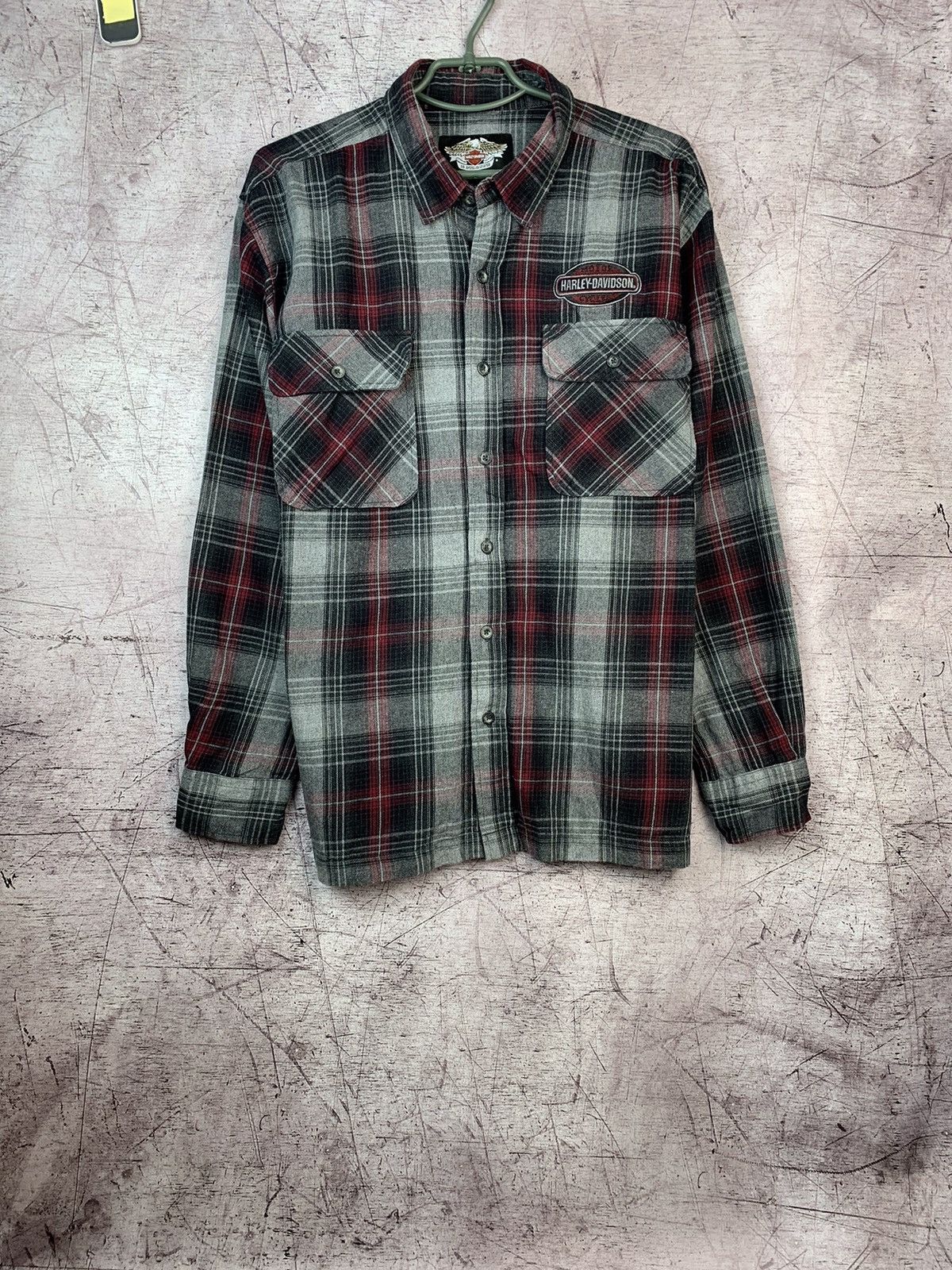 Flannel × Harley Davidson Vintage Harley Davidson Mens Flannel Plaid Shirt Size US L / EU 52-54 / 3 - 1 Thumbnail