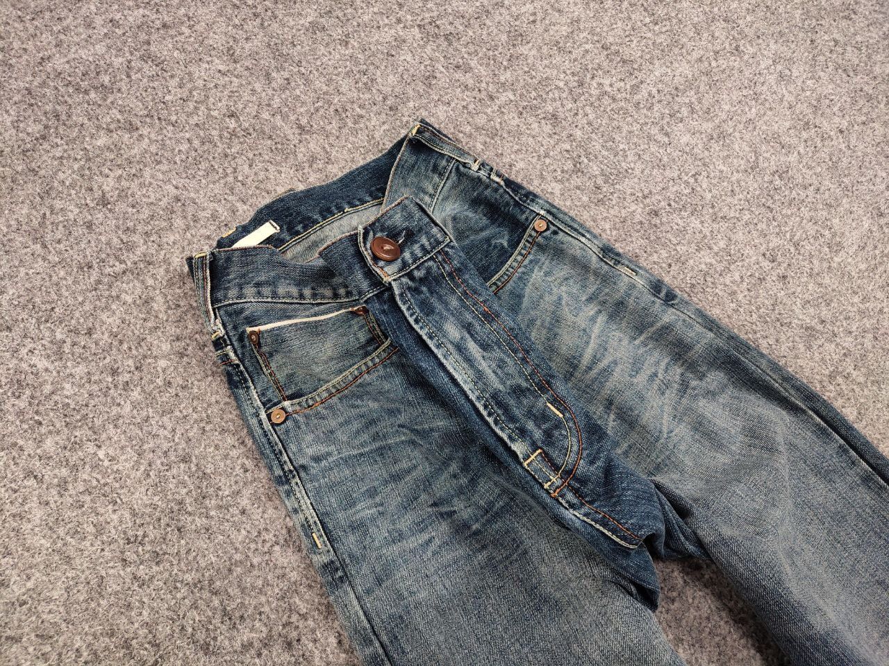 Japanese Brand Scarti-Lab Mediterranean Manufacturer Faded Selvedge Jeans Size US 33 - 10 Thumbnail