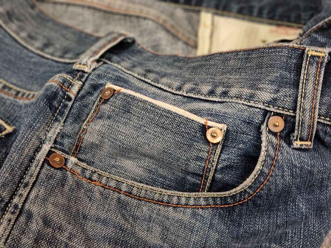 Japanese Brand Scarti-Lab Mediterranean Manufacturer Faded Selvedge Jeans Size US 33 - 17 Thumbnail