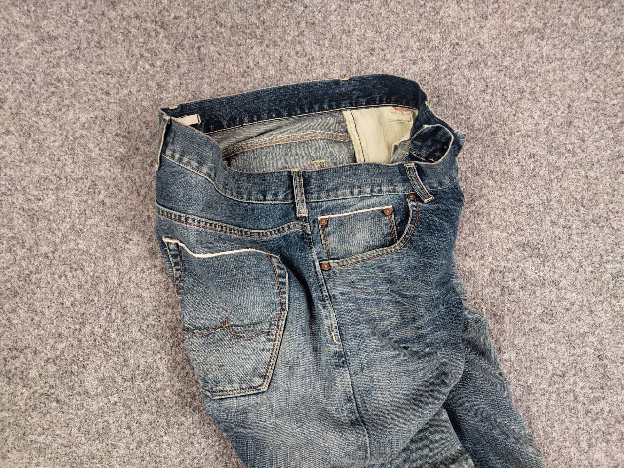 Japanese Brand Scarti-Lab Mediterranean Manufacturer Faded Selvedge Jeans Size US 33 - 16 Thumbnail