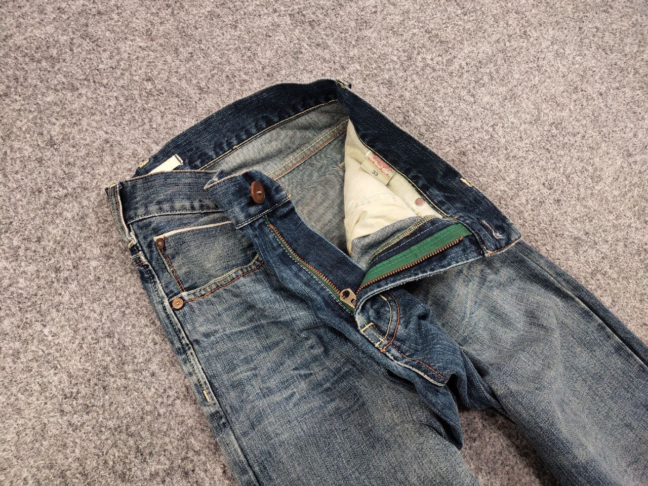 Japanese Brand Scarti-Lab Mediterranean Manufacturer Faded Selvedge Jeans Size US 33 - 11 Thumbnail