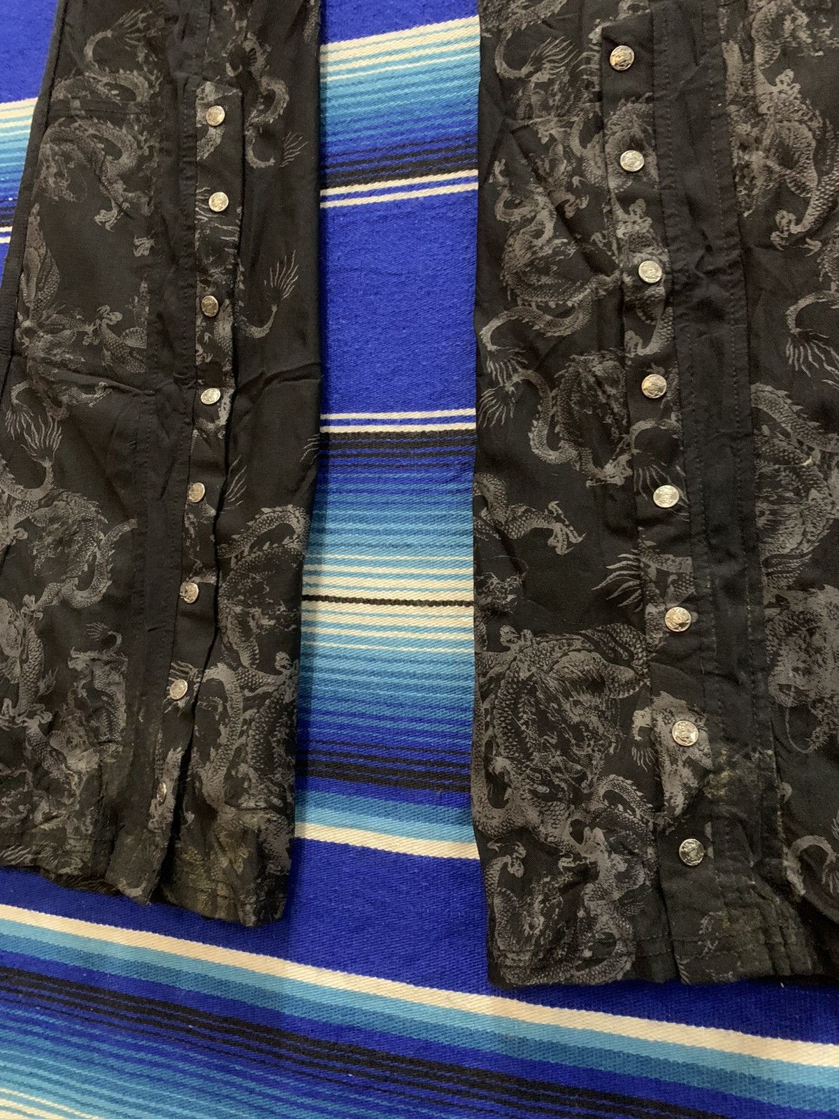 Japanese Brand Graill🔥Punk Rave Gothic Flare Pants Fullprint Dragon Size 29" - 11 Thumbnail