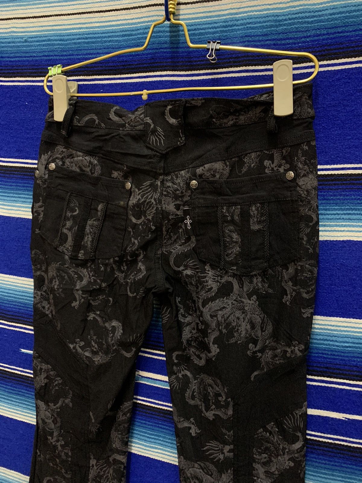 Japanese Brand Graill🔥Punk Rave Gothic Flare Pants Fullprint Dragon Size 29" - 9 Thumbnail