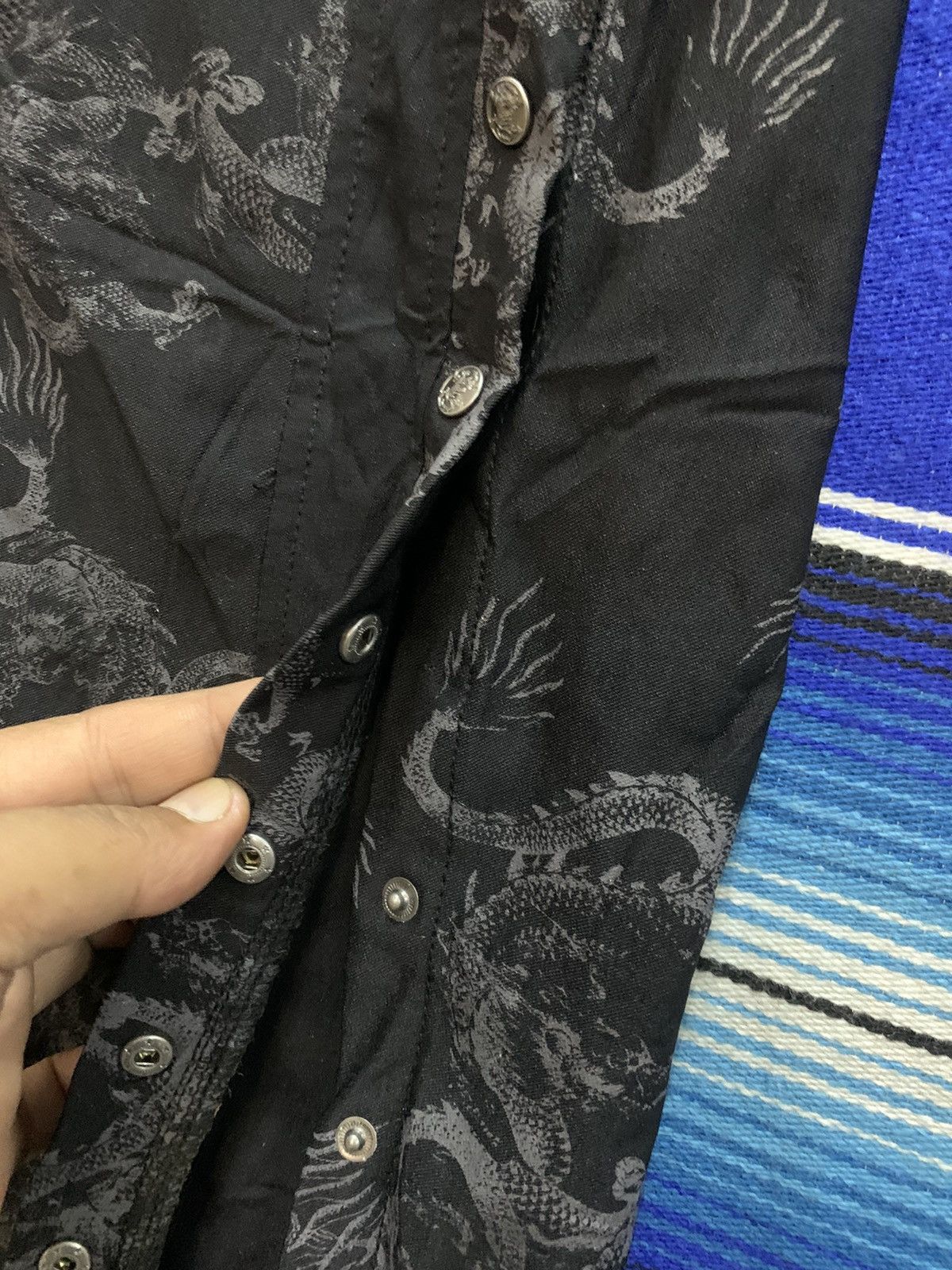 Japanese Brand Graill🔥Punk Rave Gothic Flare Pants Fullprint Dragon Size 29" - 13 Thumbnail