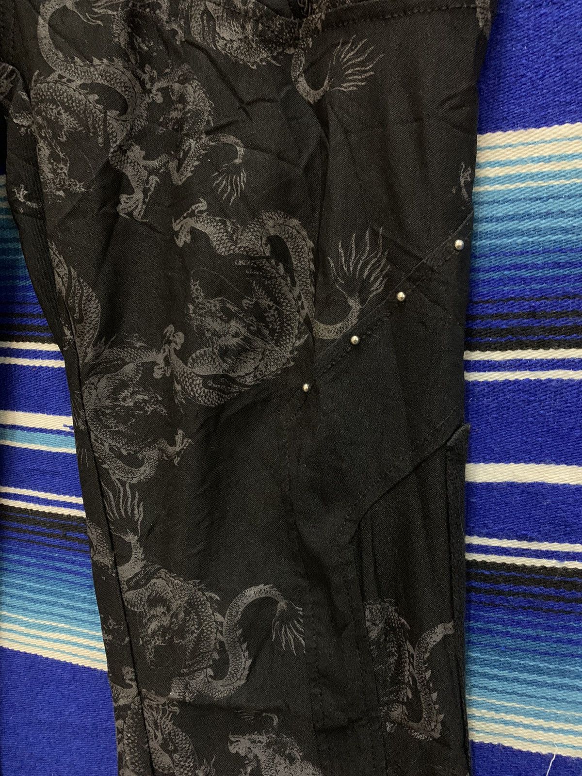 Japanese Brand Graill🔥Punk Rave Gothic Flare Pants Fullprint Dragon Size 29" - 5 Thumbnail