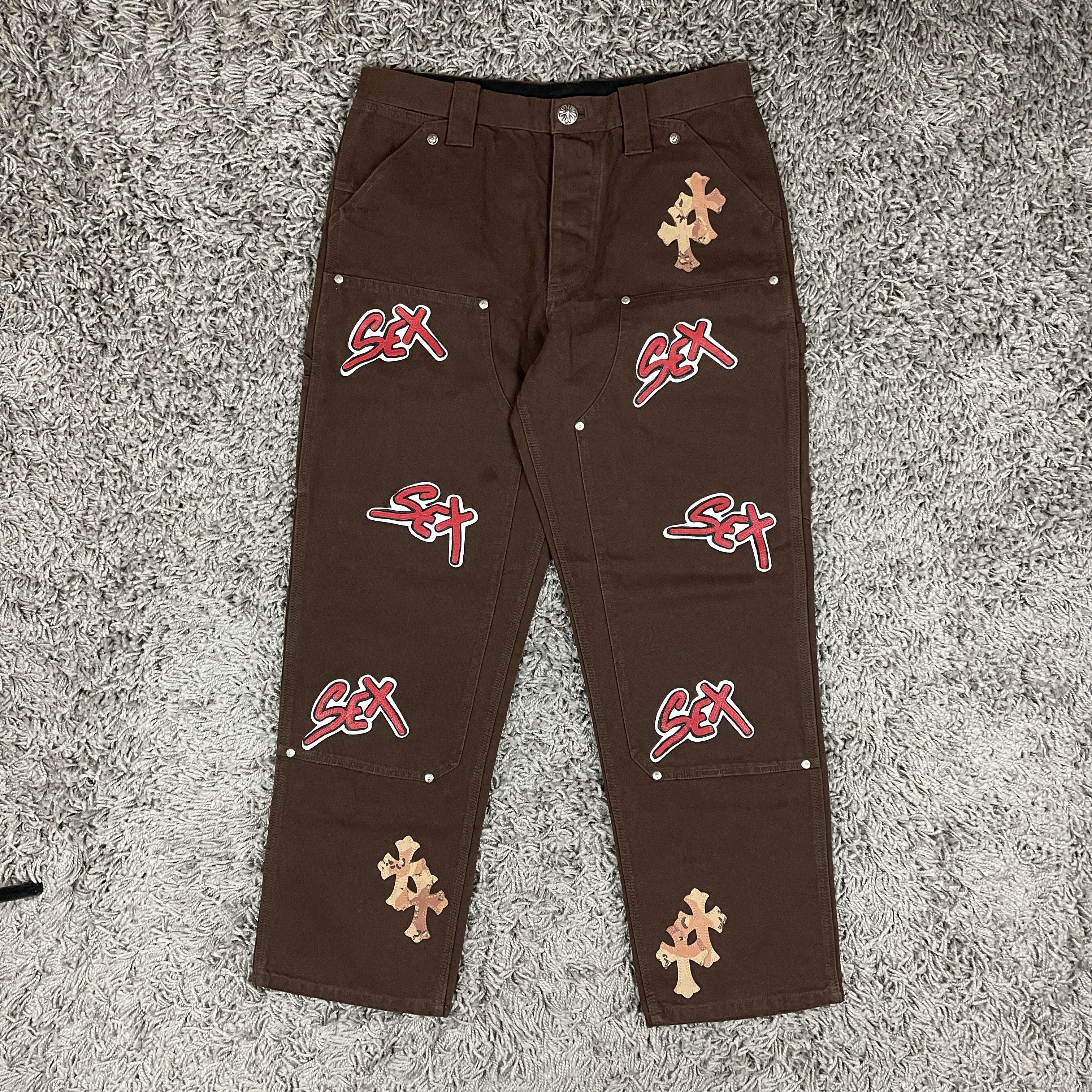 Chrome Hearts Matty Boy Sex Records Single Knee Vintage Carpenter Pants