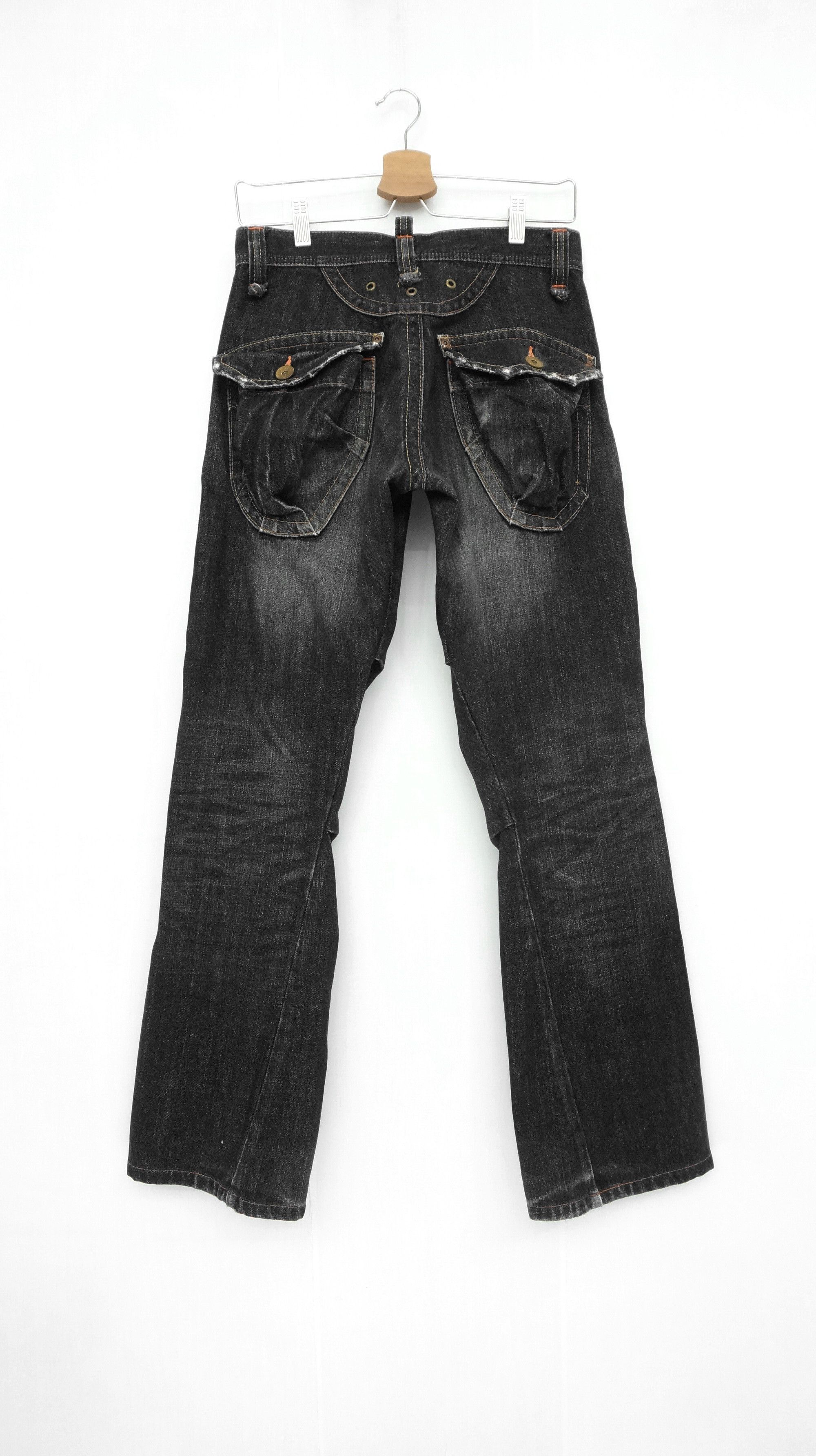 Edwin 🔥RARE🔥 EDWIN 503 Black Flared Cargo Jeans Size US 28 / EU 44 - 3 Thumbnail
