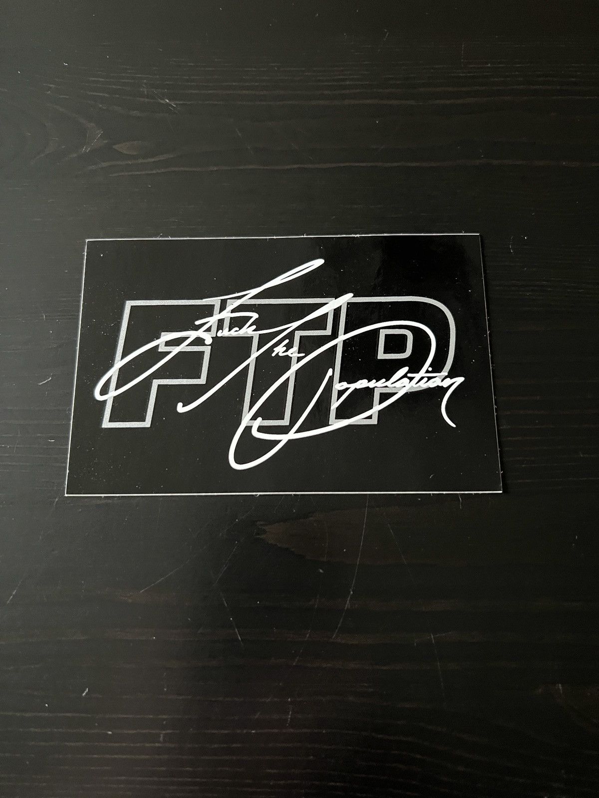 Stickers FTP White Background White Letter Script Sticker | Grailed