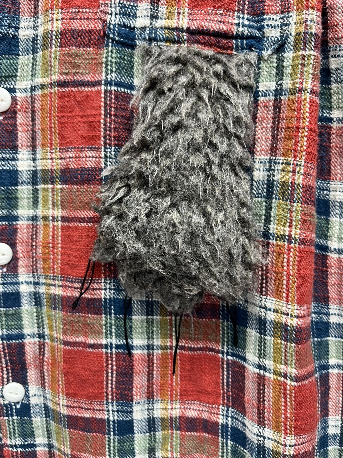 Issey Miyake 💥NE-NET ISSEY MIYAKE 3D Hairy Bear Hands Checked Flannel Size S / US 4 / IT 40 - 5 Thumbnail