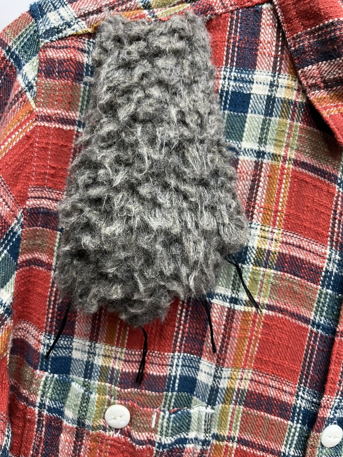 Issey Miyake 💥NE-NET ISSEY MIYAKE 3D Hairy Bear Hands Checked Flannel Size S / US 4 / IT 40 - 4 Thumbnail
