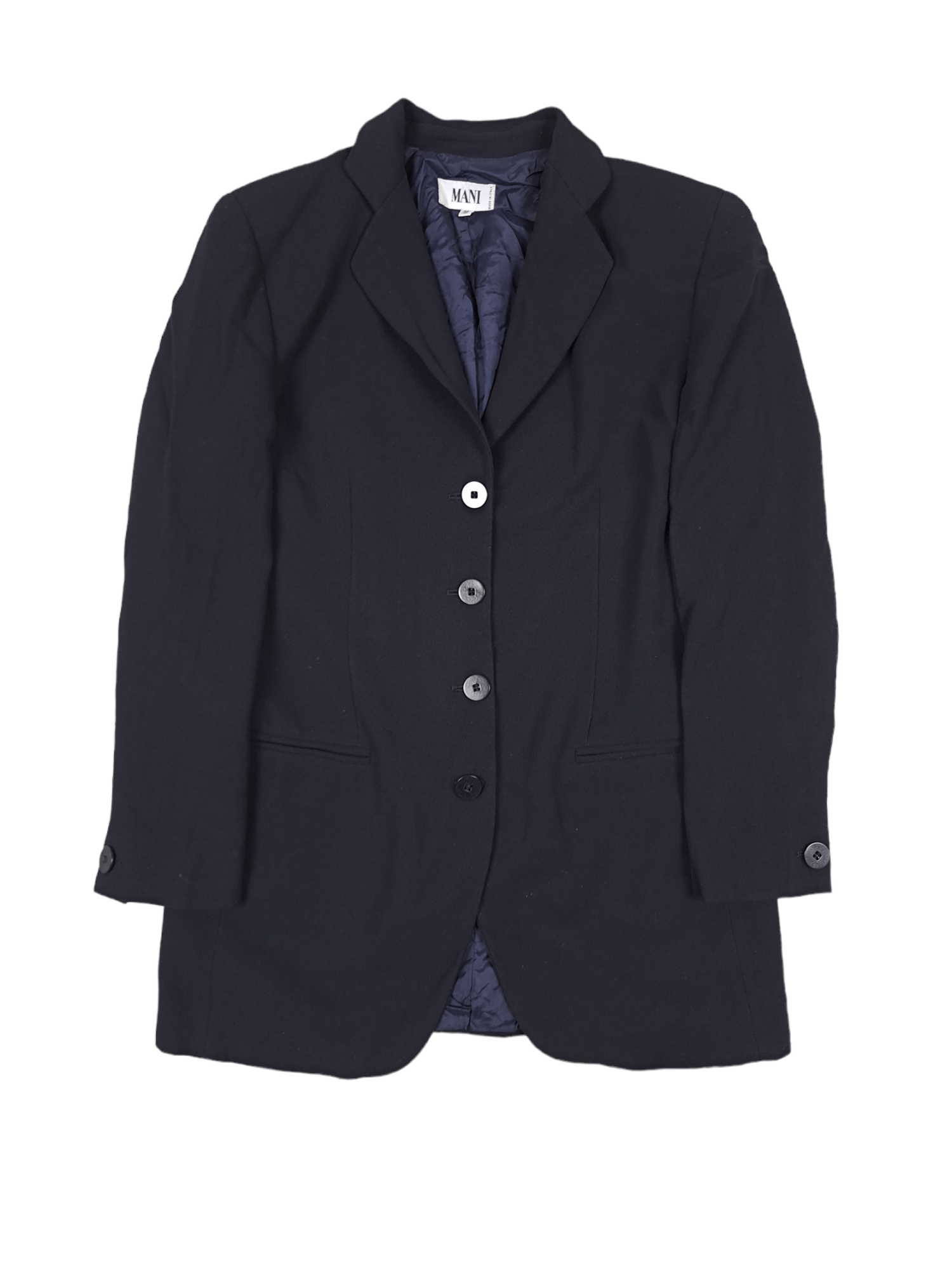 Other Vintage 100% Wool Long Black Blazer Jacket Suit Mani Size 44L - 1 Thumbnail