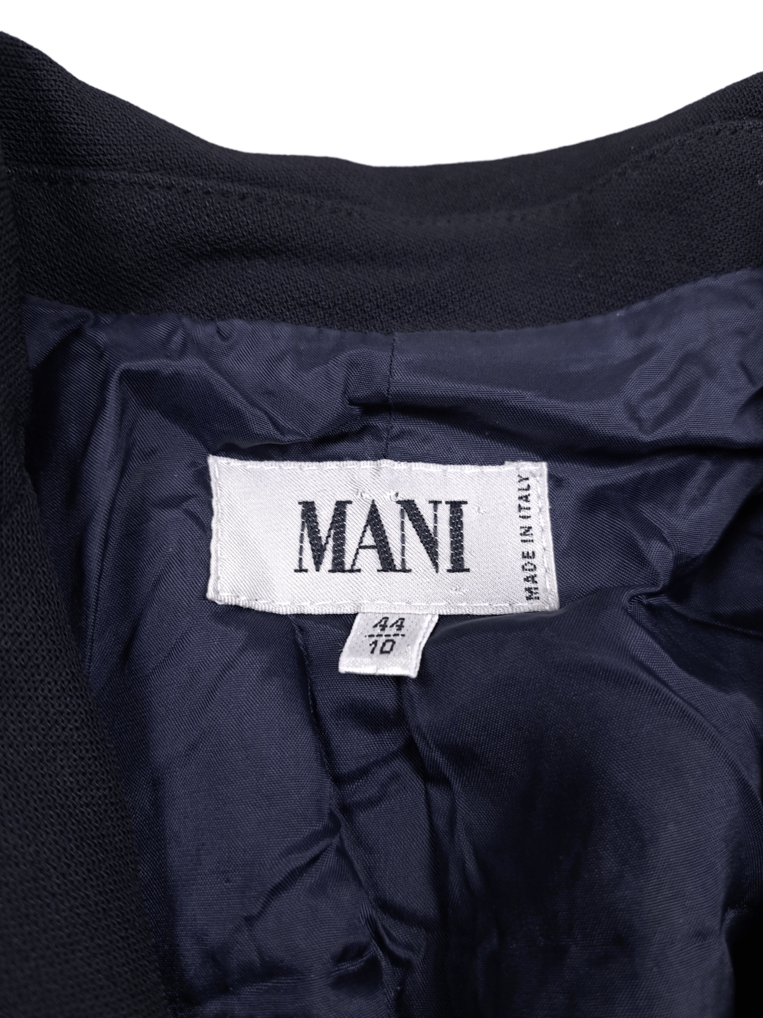 Other Vintage 100% Wool Long Black Blazer Jacket Suit Mani Size 44L - 4 Thumbnail