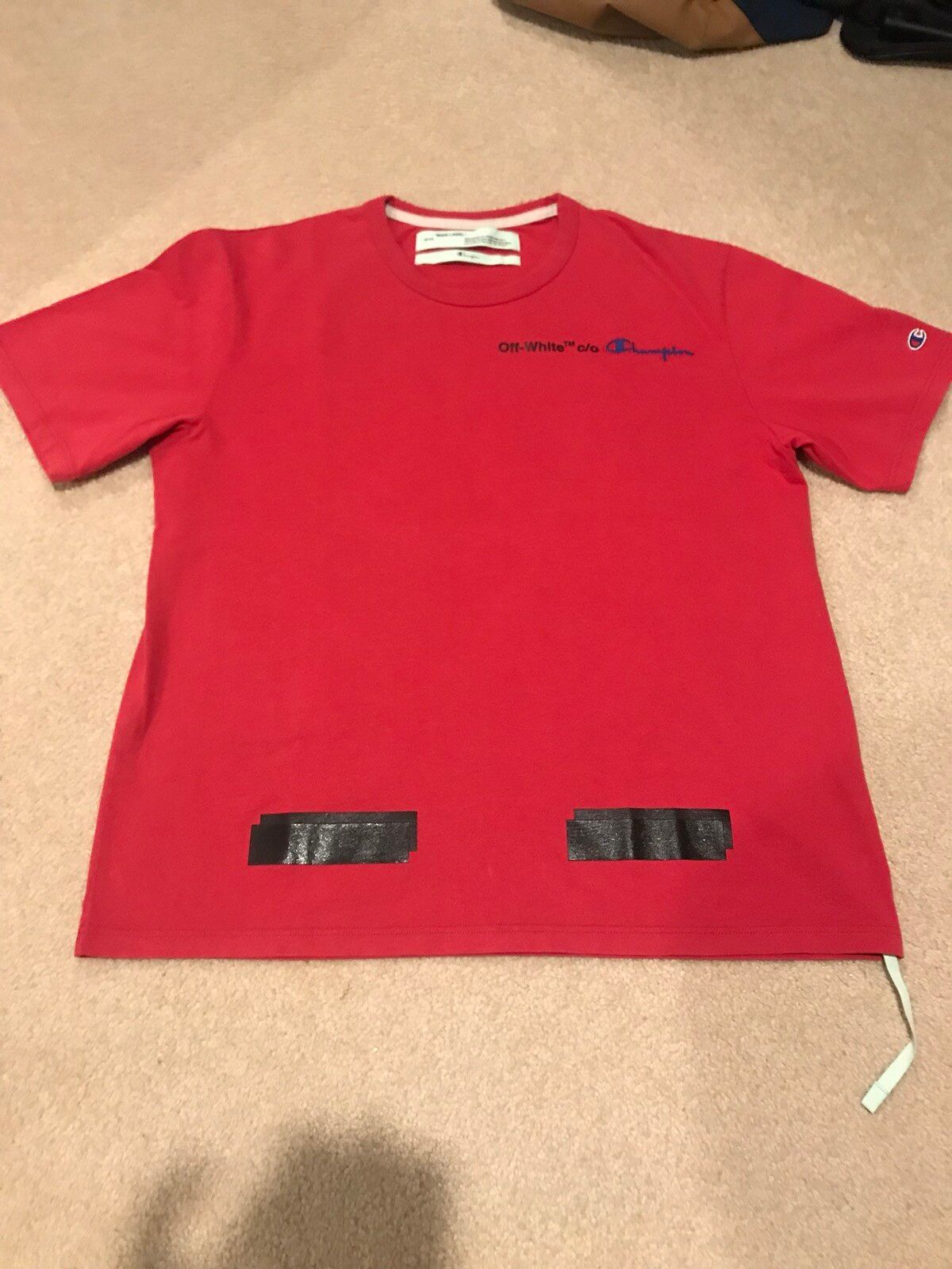 Off-White Red T-Shirt | Grailed