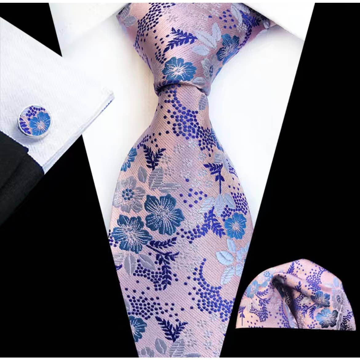 mens purple shirt and tie set