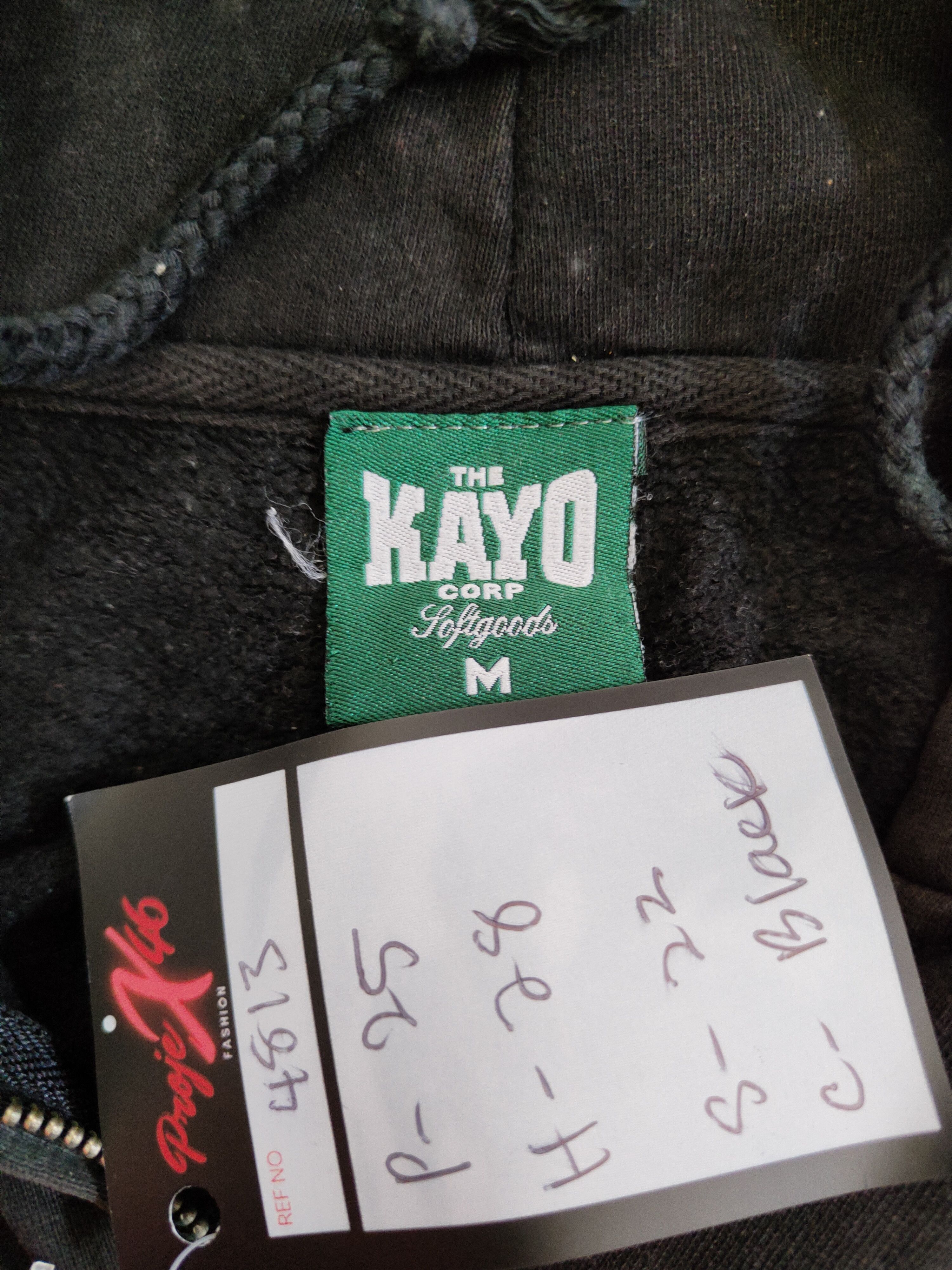 Japanese Brand The Kayo Corp faded Black Hoodie Sweater #4813 Size US M / EU 48-50 / 2 - 12 Thumbnail