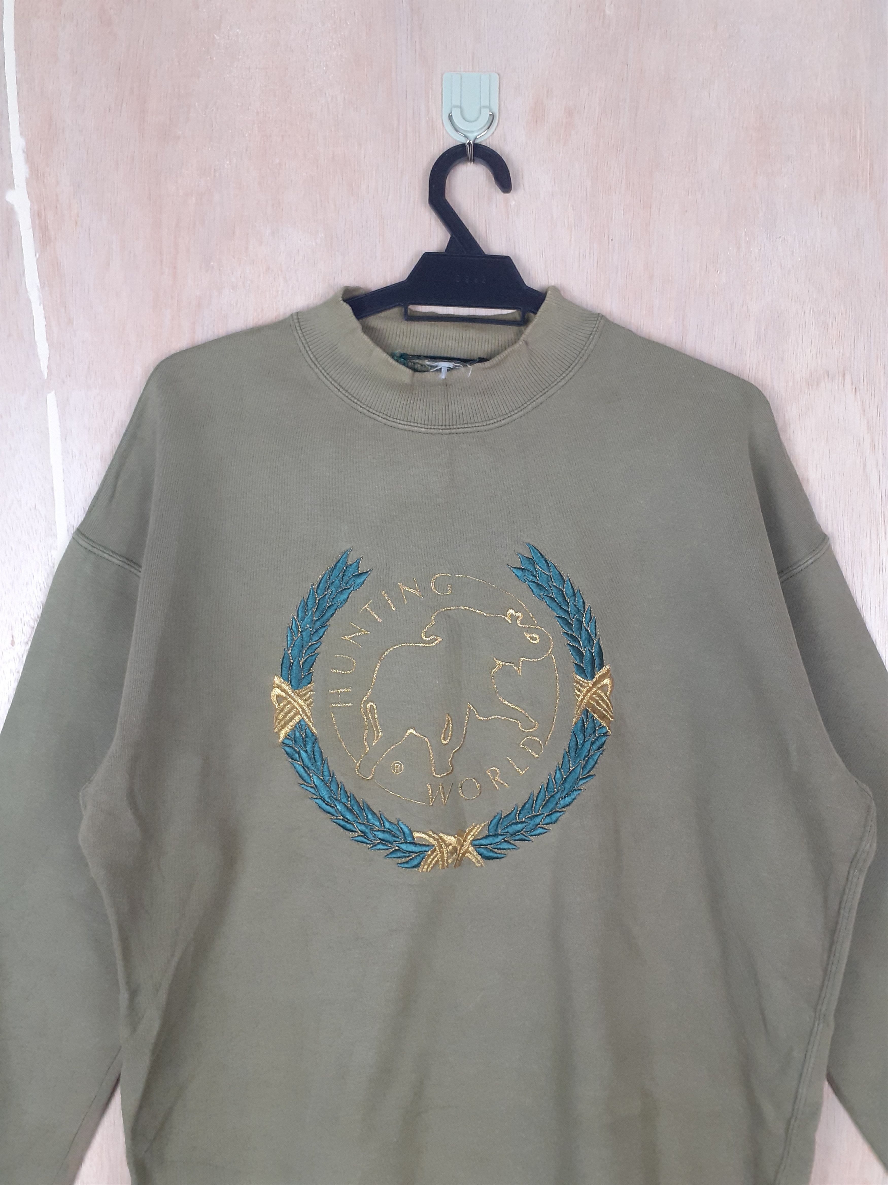 Japanese Brand × Vintage Hunting World japan green sweater #3655 Size US L / EU 52-54 / 3 - 2 Thumbnail
