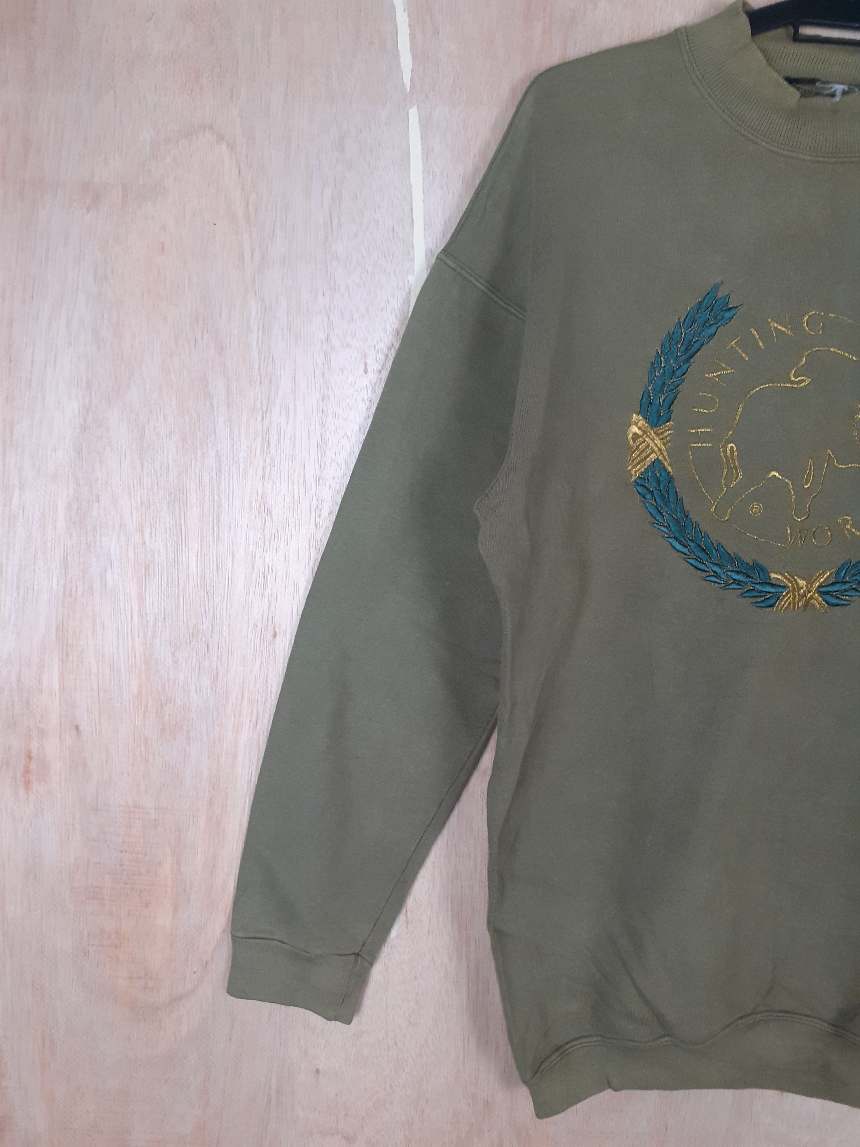 Japanese Brand × Vintage Hunting World japan green sweater #3655 Size US L / EU 52-54 / 3 - 4 Thumbnail