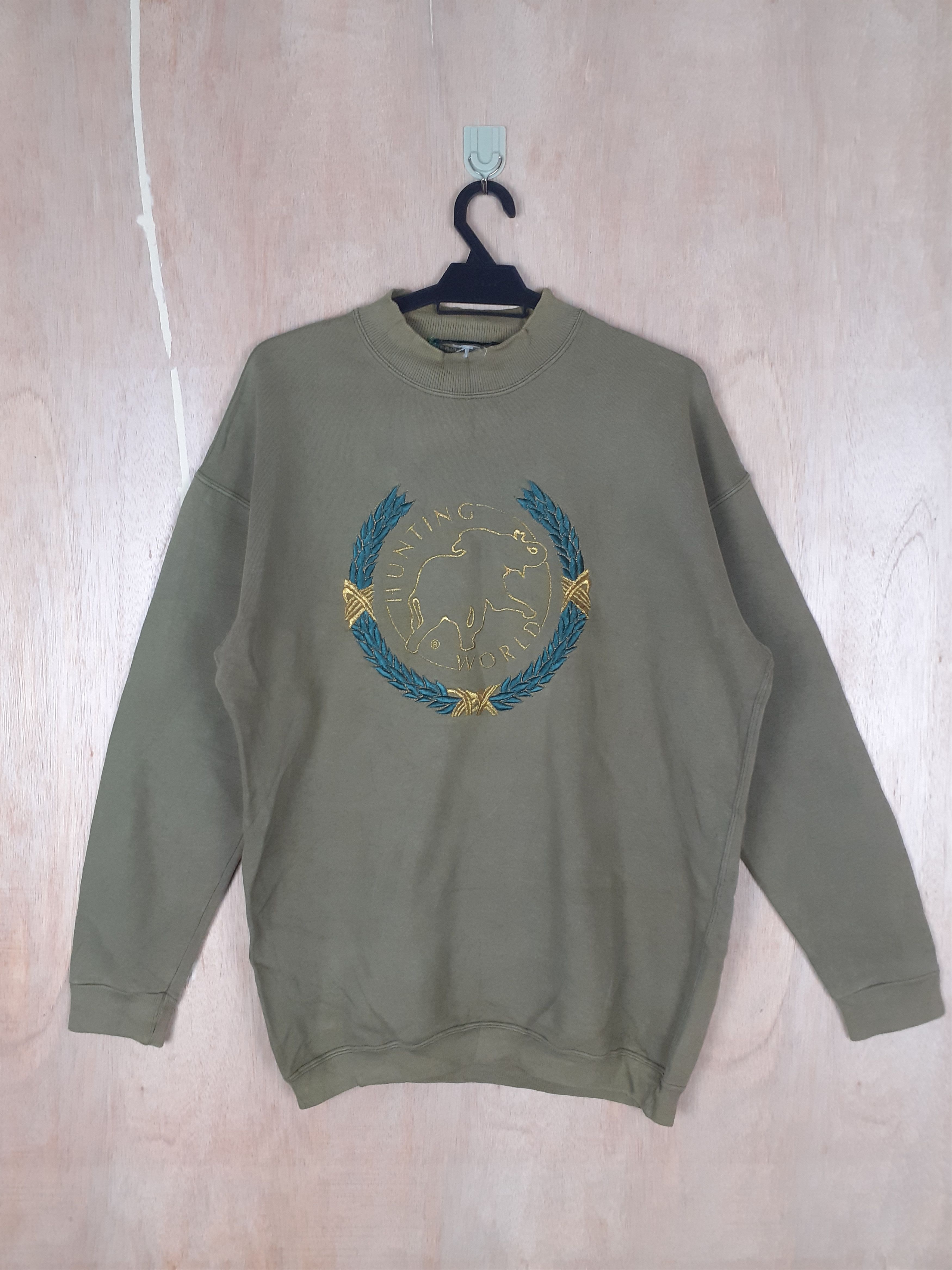 Japanese Brand × Vintage Hunting World japan green sweater #3655 Size US L / EU 52-54 / 3 - 1 Thumbnail