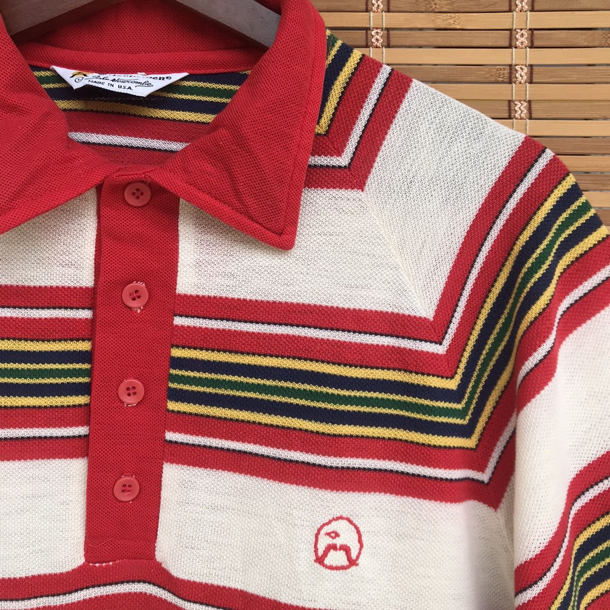 Vintage Rare Vintage John Newcombe tennis player 70s striped shirt Size US L / EU 52-54 / 3 - 4 Thumbnail