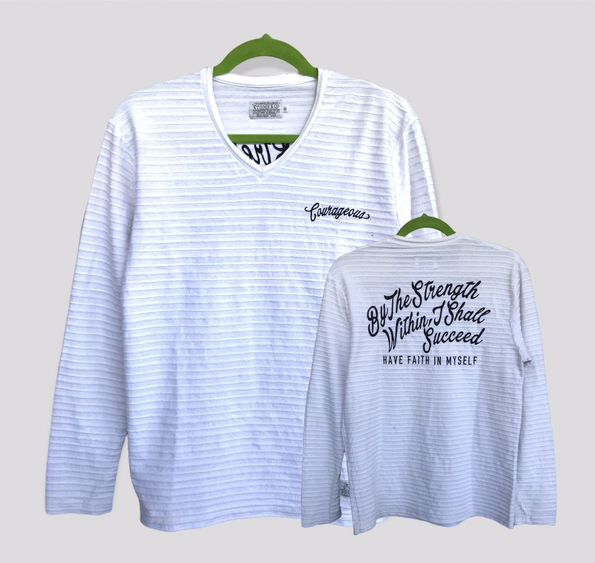 image of Surf Style Stooges & Co Stretchable Long Sleeve Shirt in White, Men's (Size Medium)