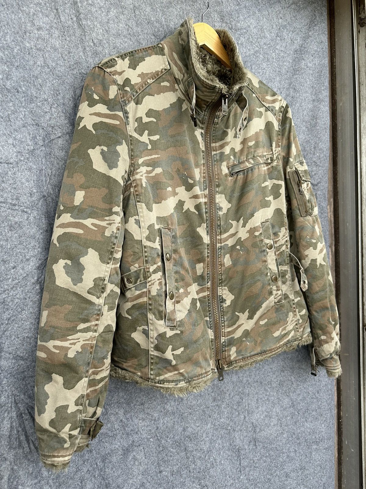Fleece Camo Army Dry Stick Heavy Jacket
