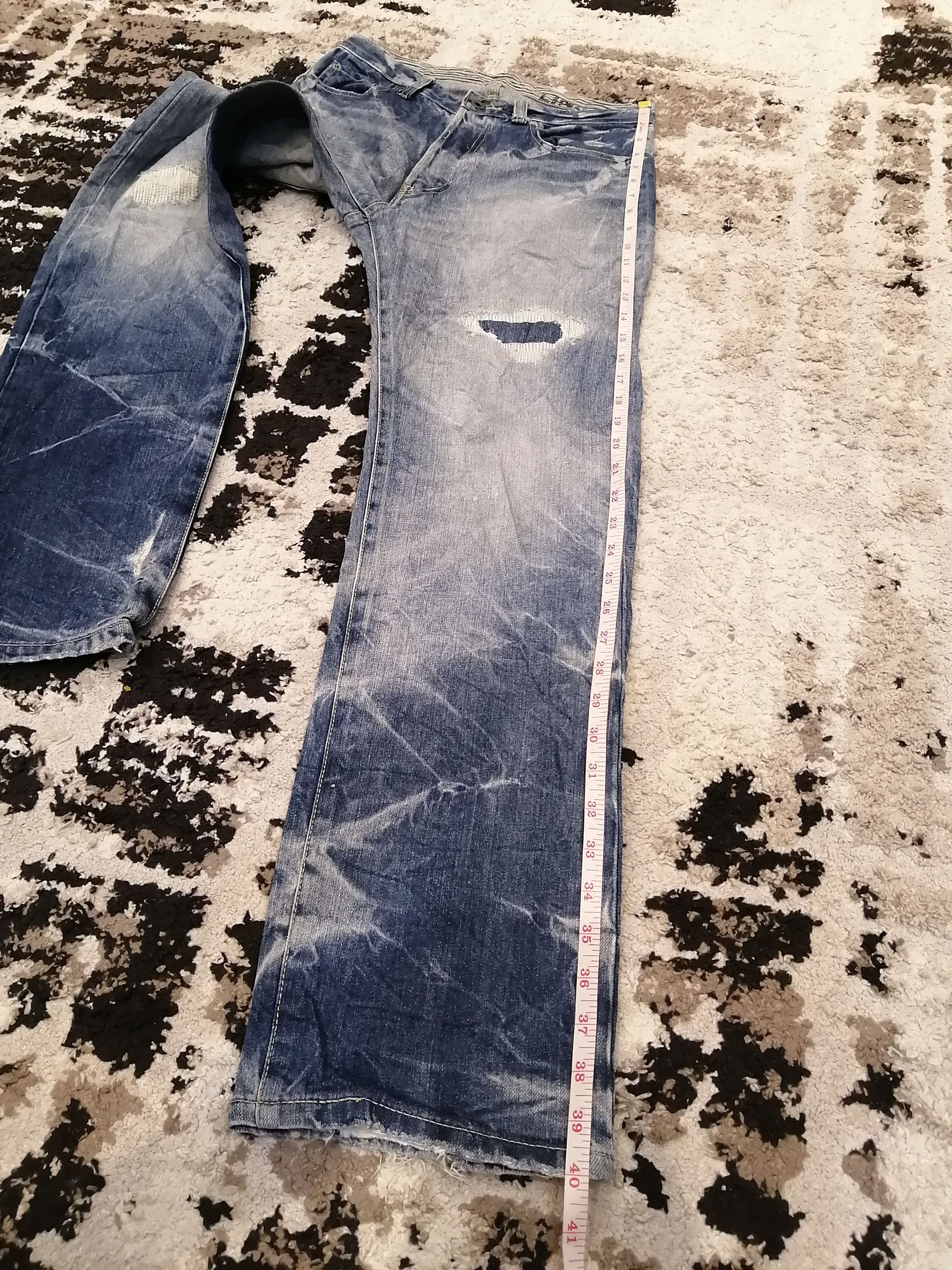 If Six Was Nine Japanese Lingua Franca Distressed Jeans Size US 29 - 19 Thumbnail