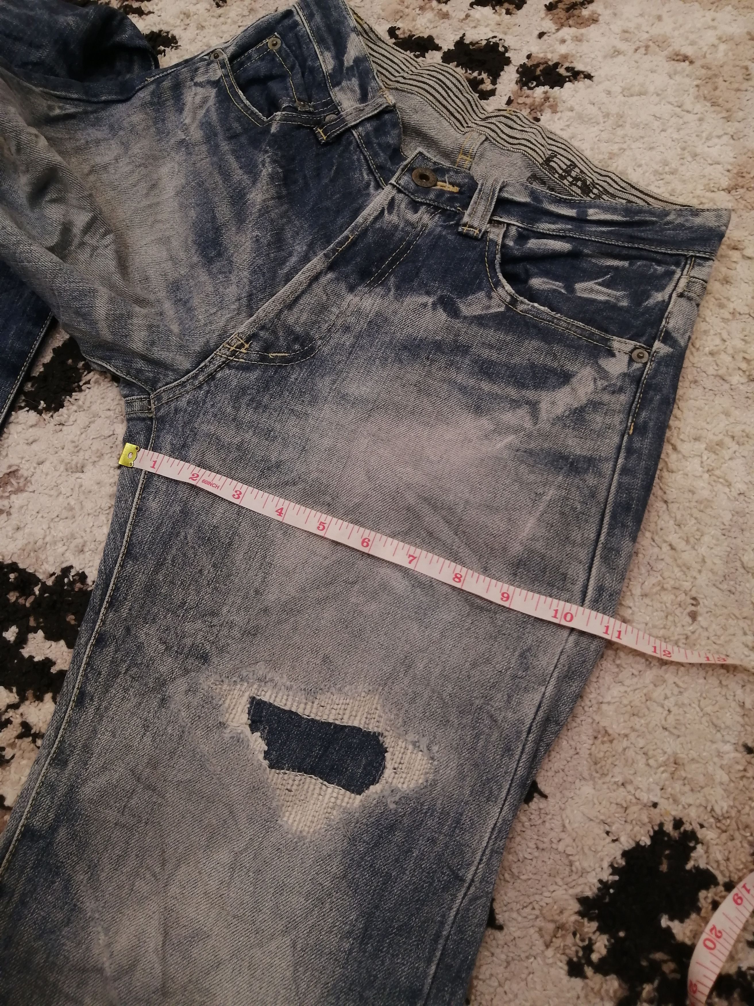 If Six Was Nine Japanese Lingua Franca Distressed Jeans Size US 29 - 18 Thumbnail