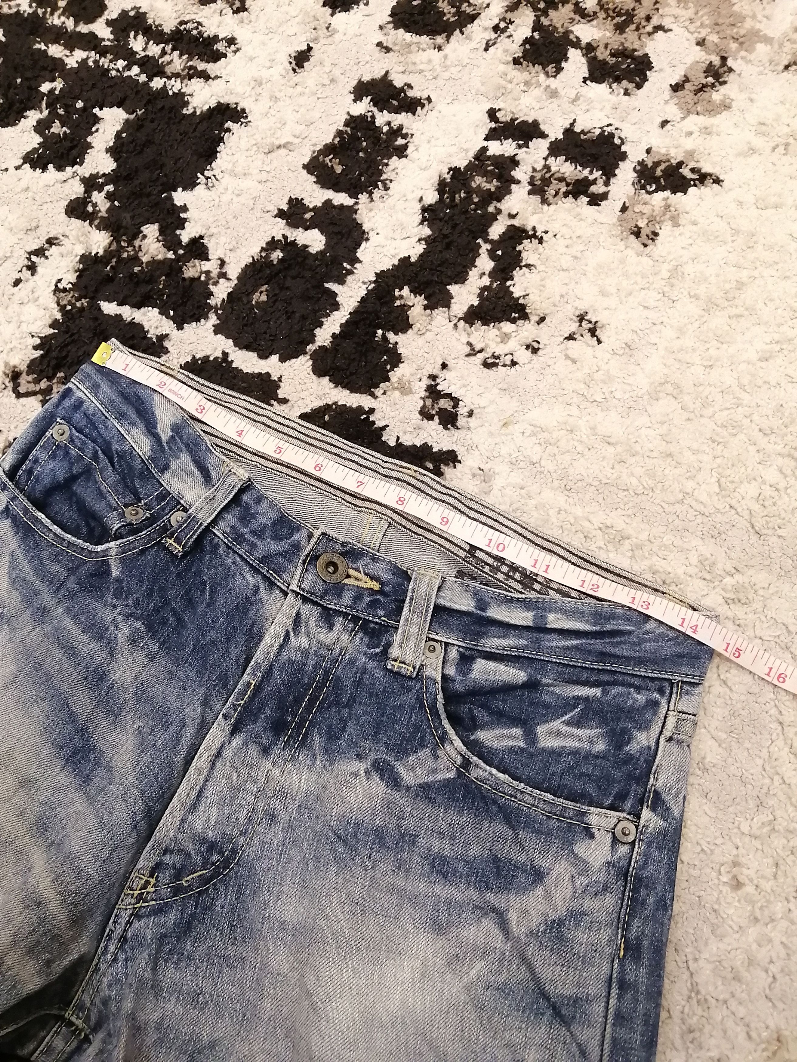 If Six Was Nine Japanese Lingua Franca Distressed Jeans Size US 29 - 22 Thumbnail