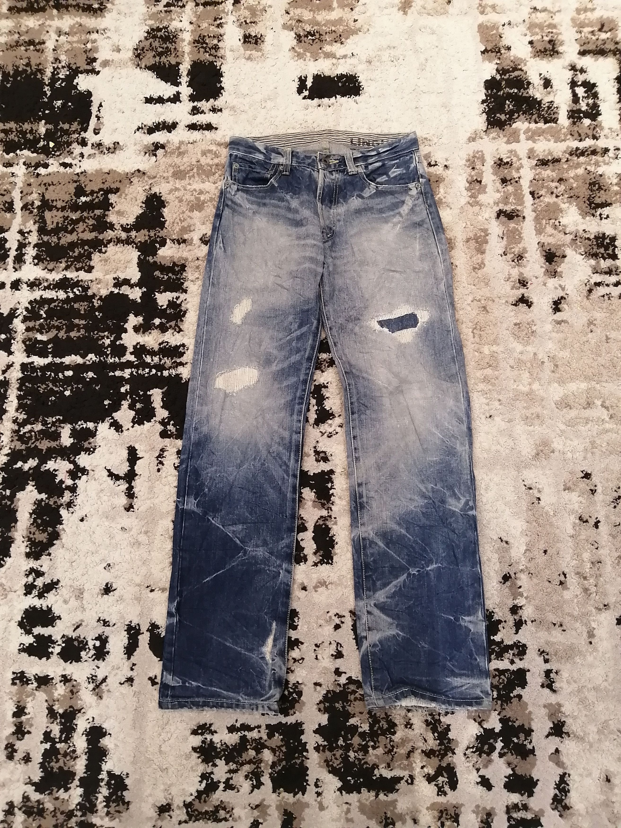 If Six Was Nine Japanese Lingua Franca Distressed Jeans Size US 29 - 14 Thumbnail