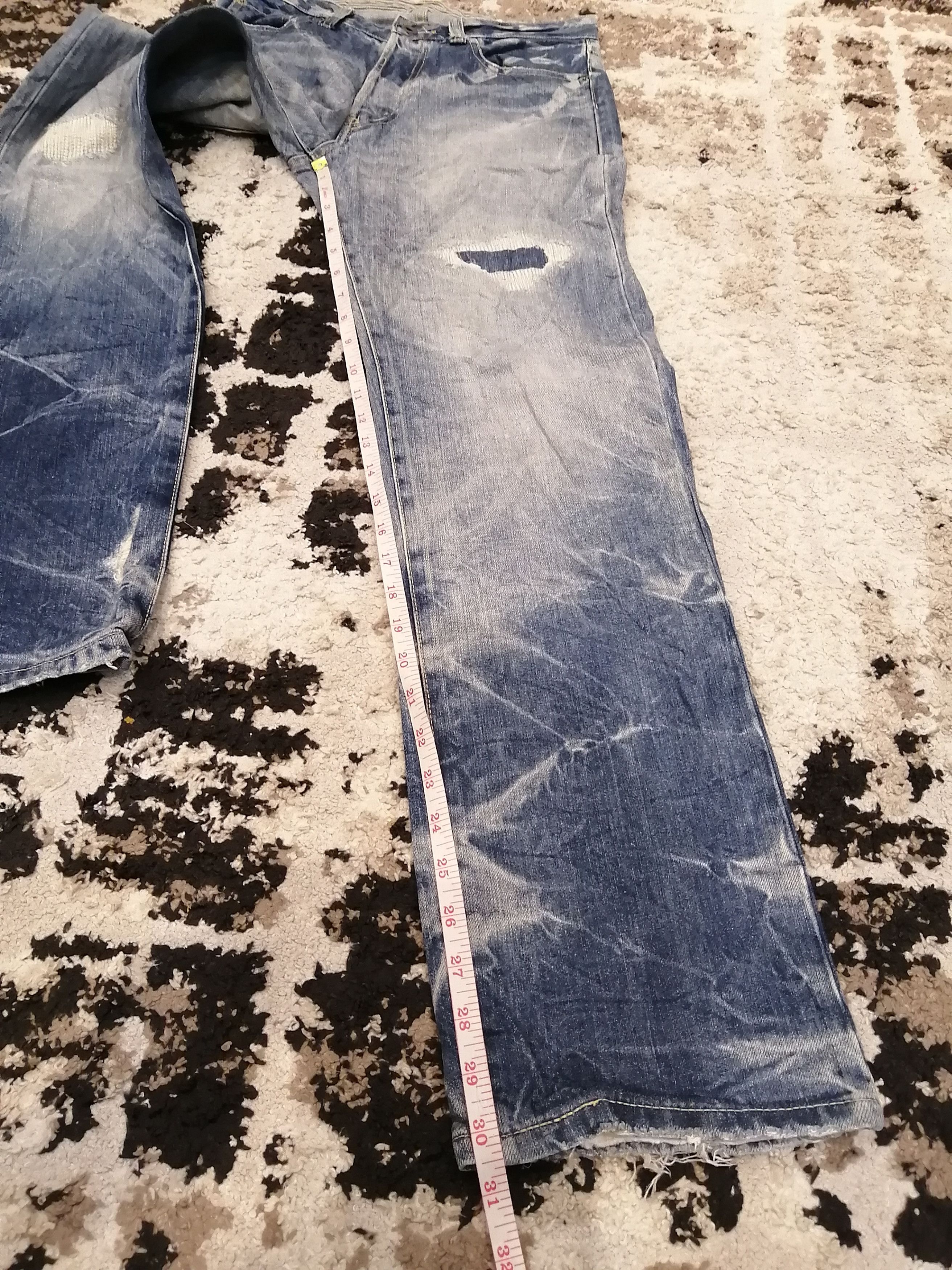 If Six Was Nine Japanese Lingua Franca Distressed Jeans Size US 29 - 21 Thumbnail