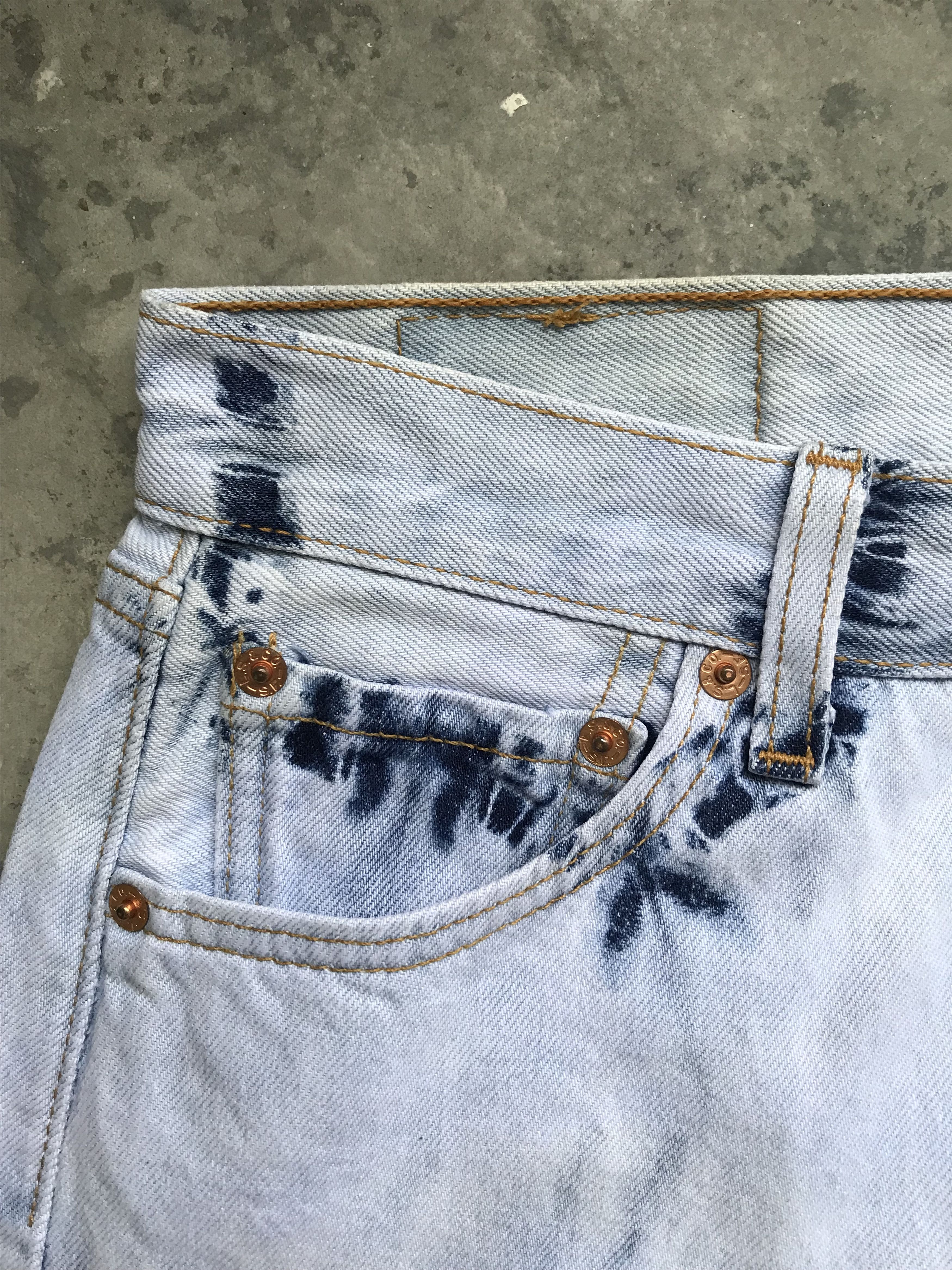 Levi's VLEV58 🔥Ultra Rare 🔥Vintage Levis 501 Tye Dye Jeans Size US 28 / EU 44 - 5 Thumbnail
