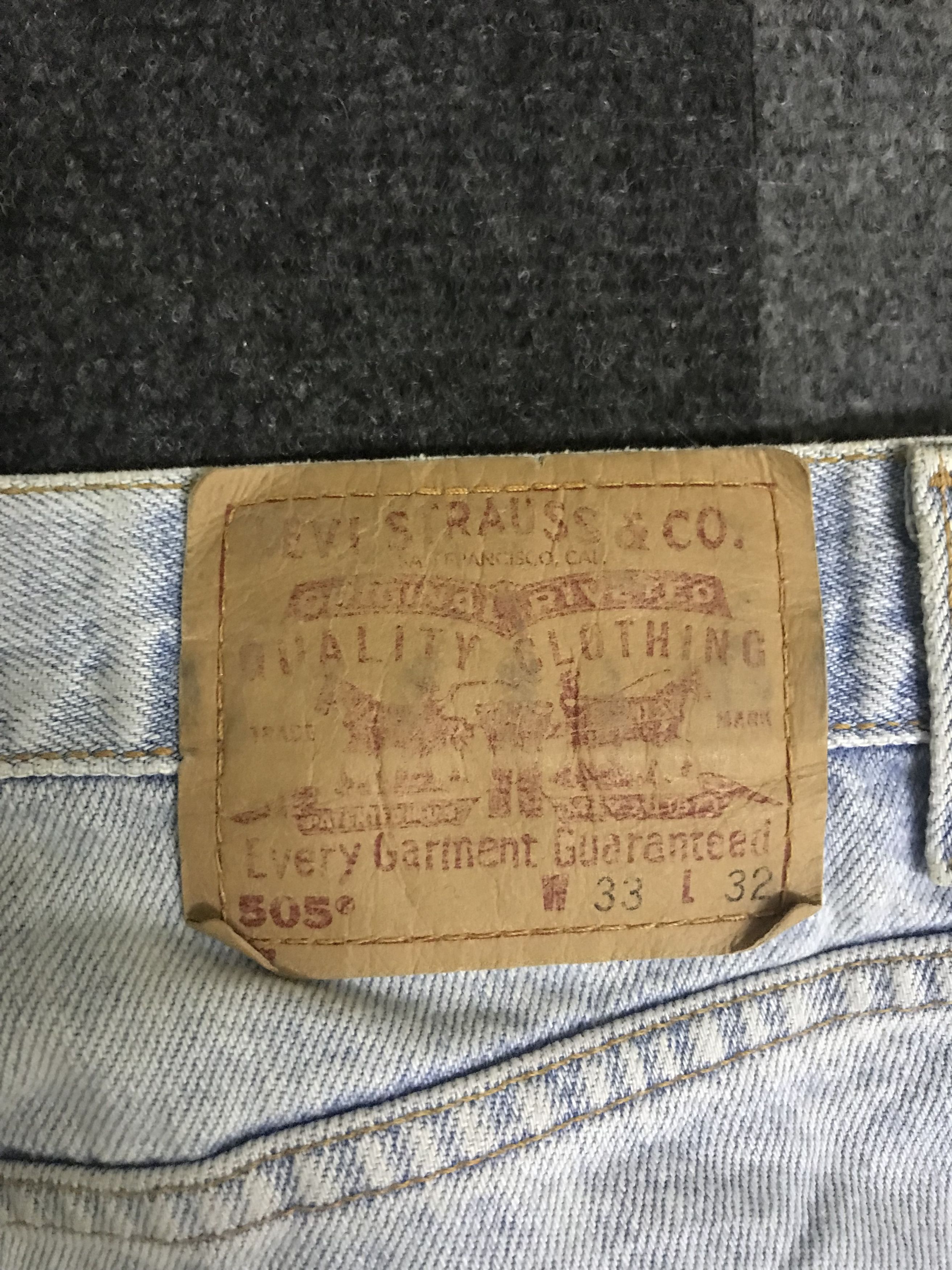 Levi's VL155 Vintage Levis 505 Dirty Distressed Light Wash Jeans Size US 31 - 18 Thumbnail