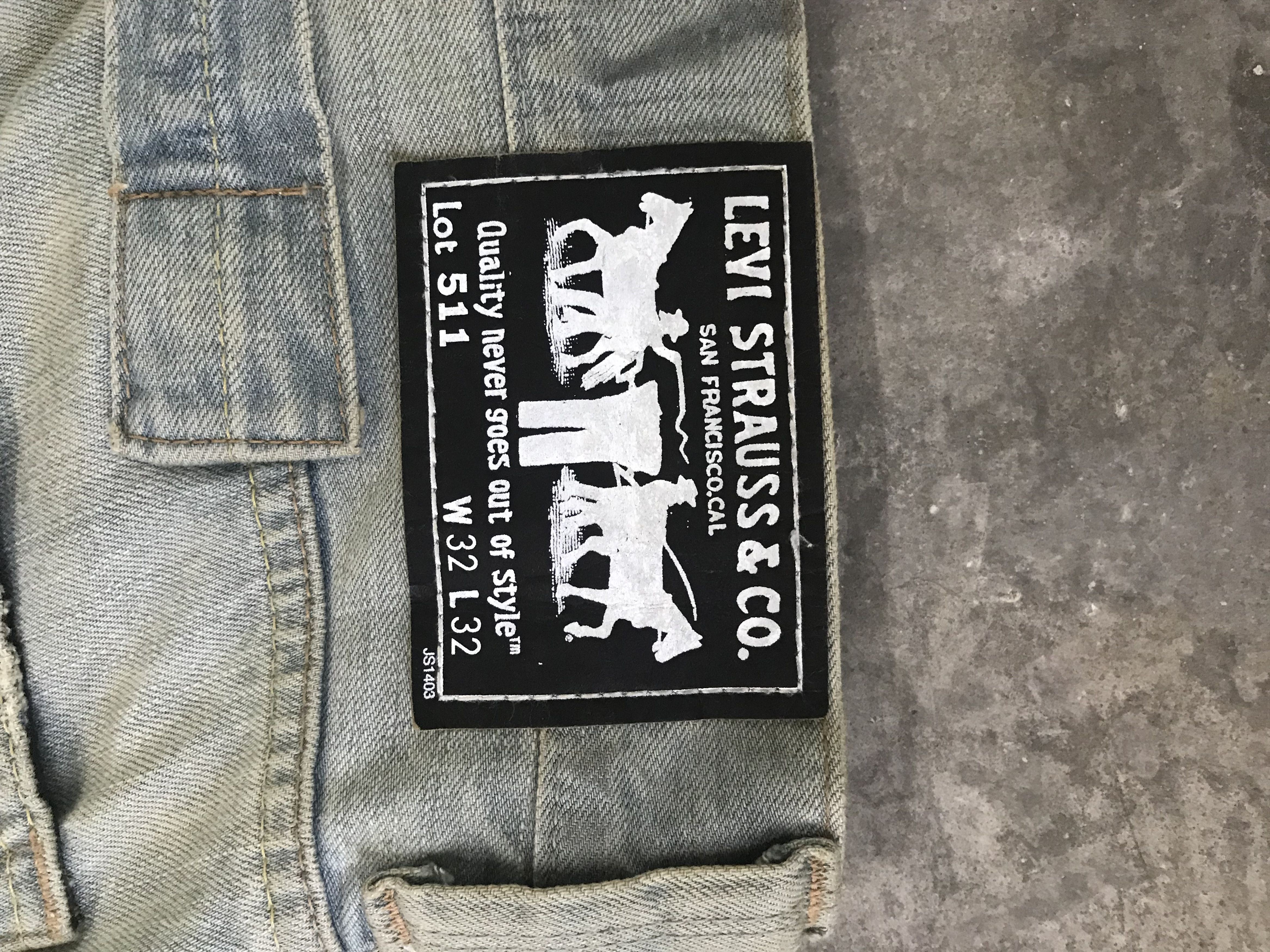 Levi's VLEV1 - Levis 511 Skinny Fit Heavy Distressed Denim Size US 32 / EU 48 - 10 Thumbnail