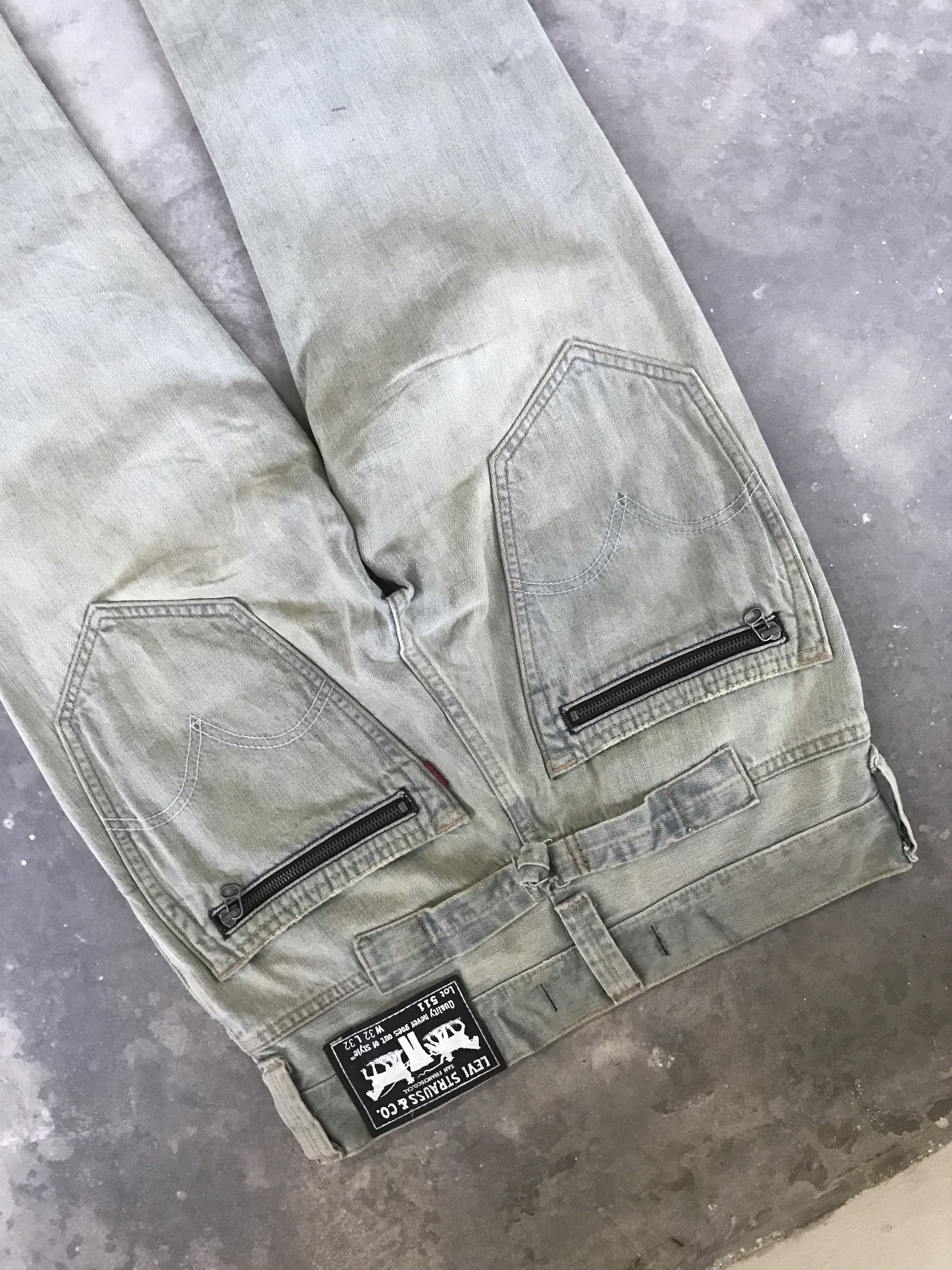 Levi's VLEV1 - Levis 511 Skinny Fit Heavy Distressed Denim Size US 32 / EU 48 - 8 Thumbnail
