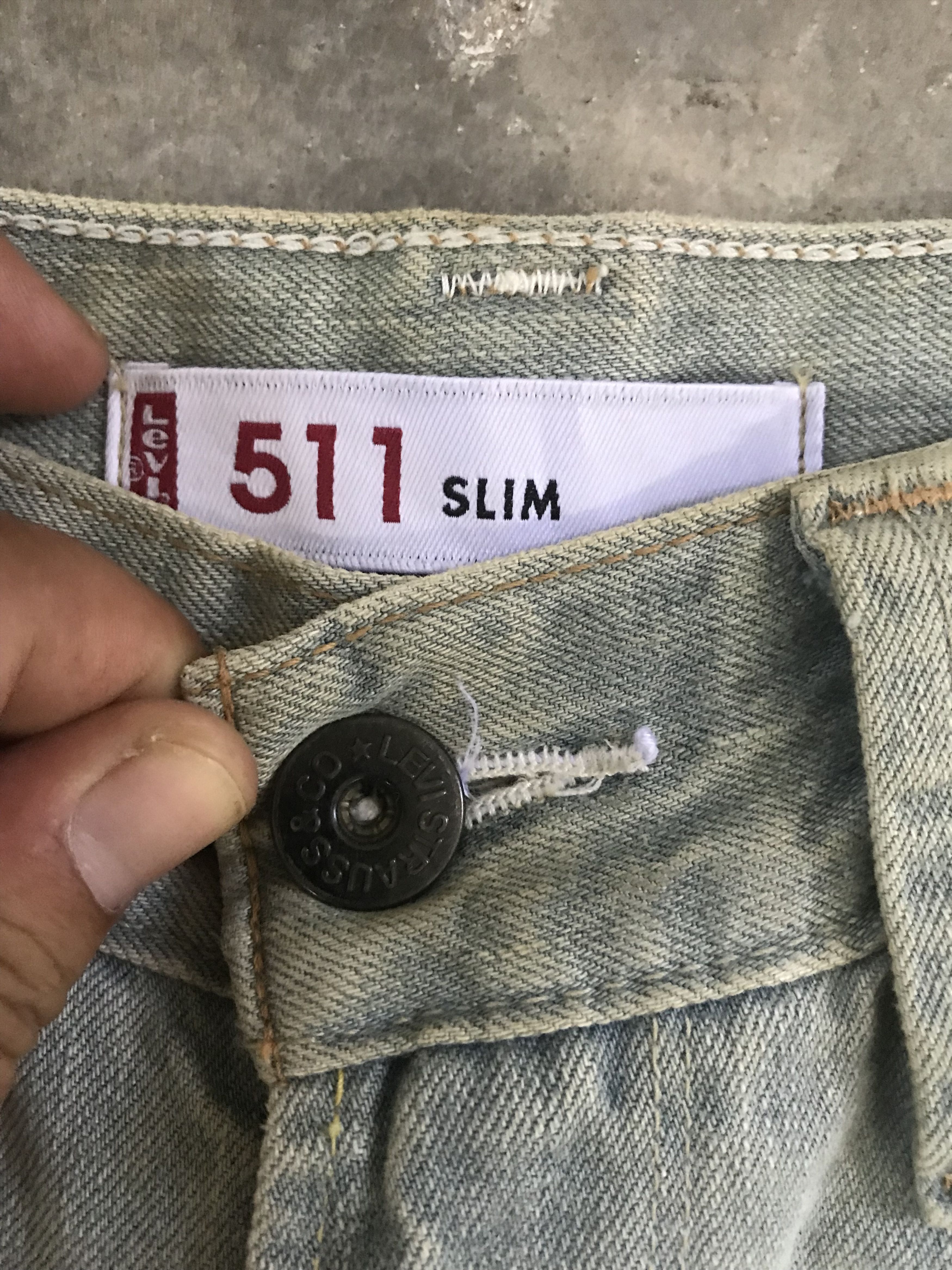 Levi's VLEV1 - Levis 511 Skinny Fit Heavy Distressed Denim Size US 32 / EU 48 - 6 Thumbnail
