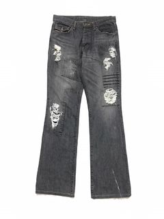 Patchwork Flared Jeans | Grailed