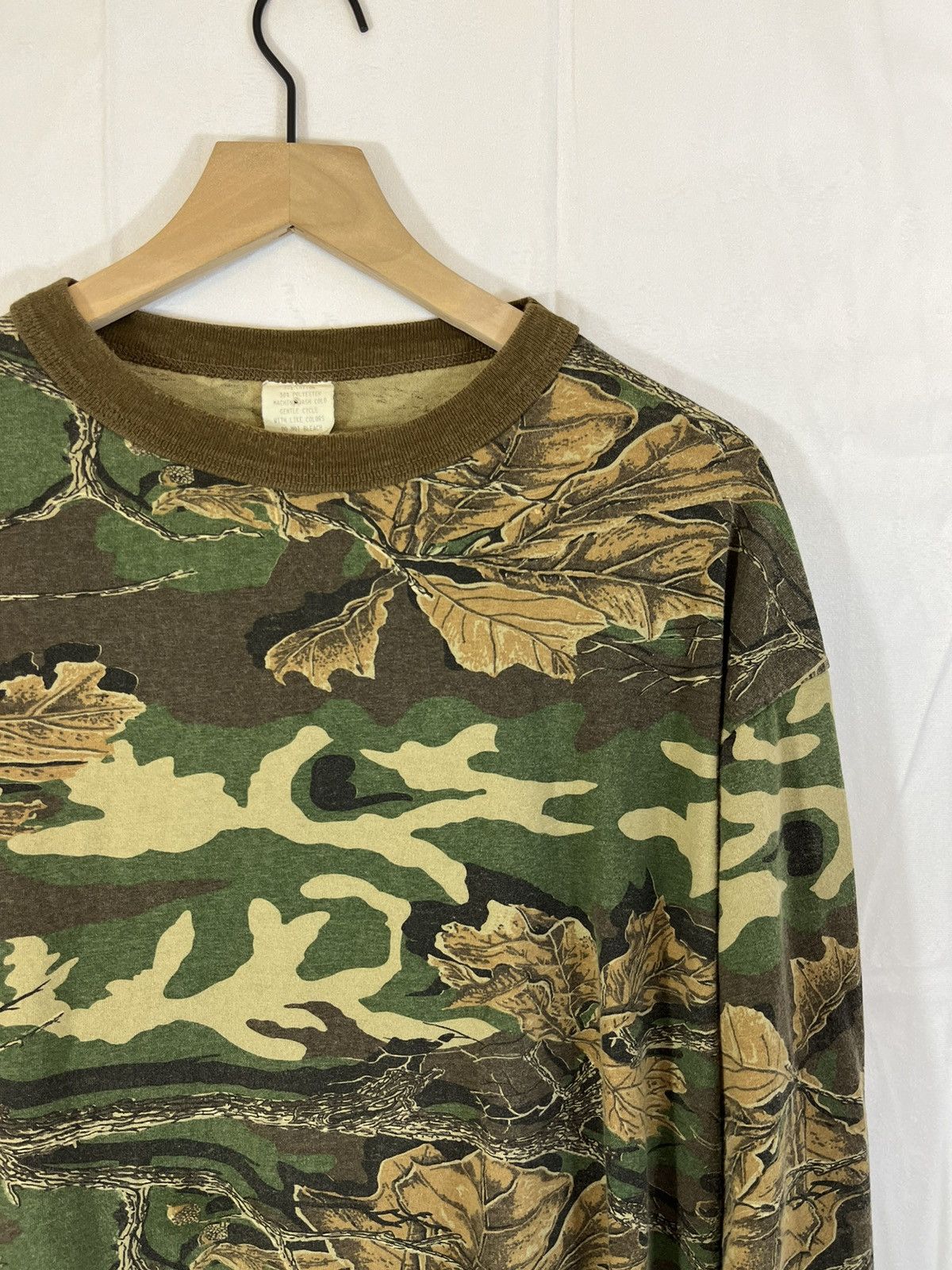 Vintage Woodland Camo Long Sleeve Military Boxy Tee Size US XL / EU 56 / 4 - 2 Thumbnail