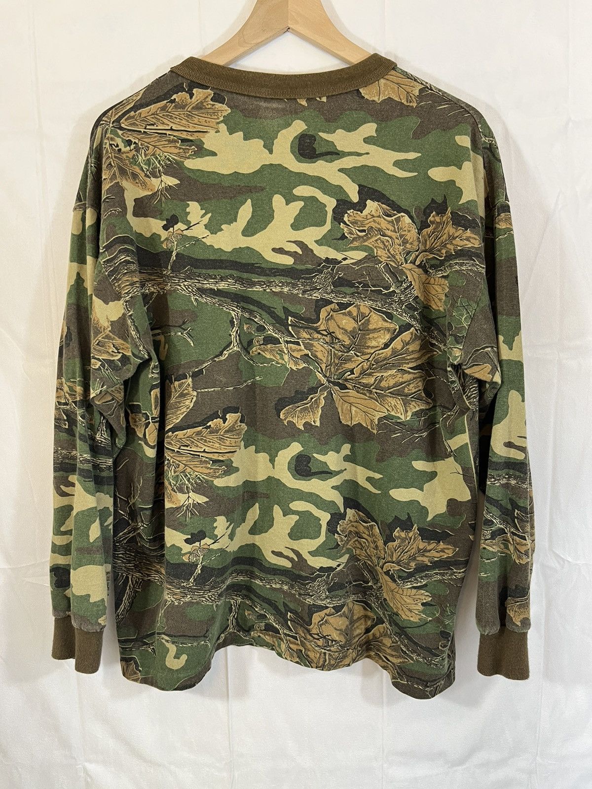 Vintage Woodland Camo Long Sleeve Military Boxy Tee Size US XL / EU 56 / 4 - 9 Thumbnail