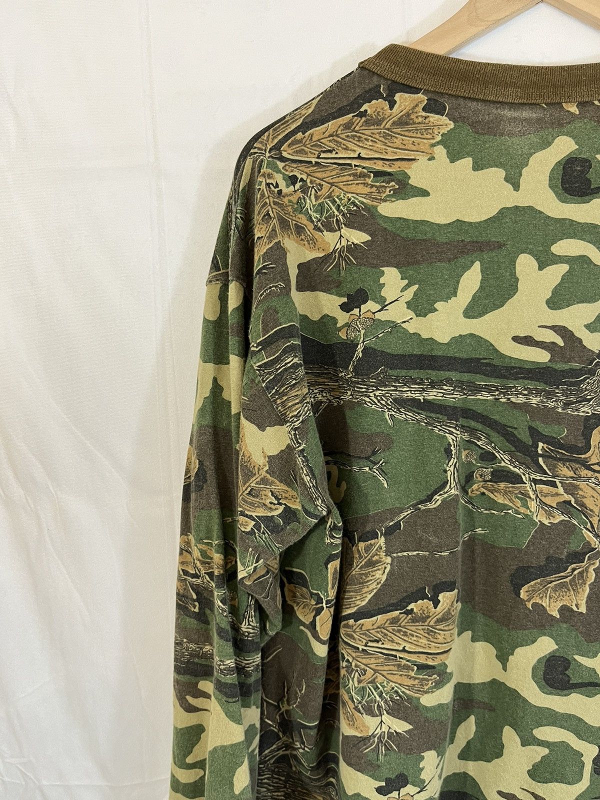 Vintage Woodland Camo Long Sleeve Military Boxy Tee Size US XL / EU 56 / 4 - 12 Thumbnail