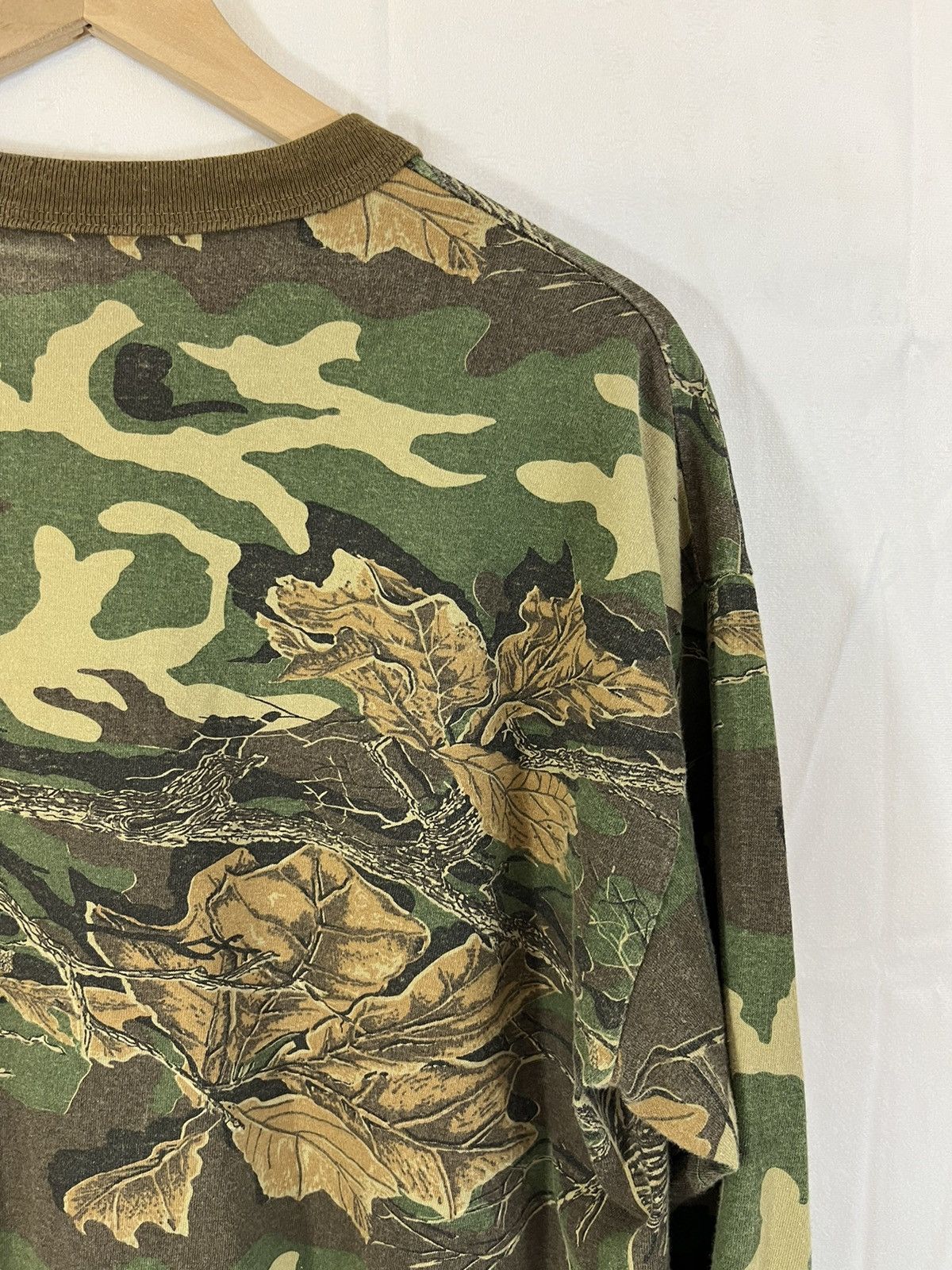 Vintage Woodland Camo Long Sleeve Military Boxy Tee Size US XL / EU 56 / 4 - 10 Thumbnail