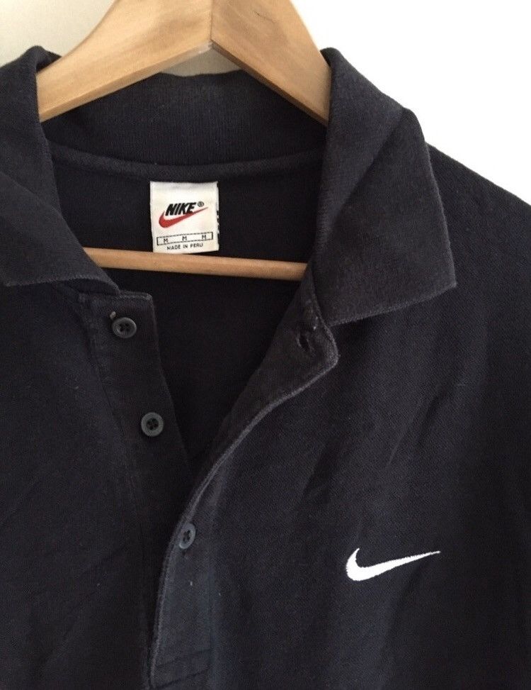 Nike Vintage 90s Nike Polo Tshirt Swoosh 90s Size US L / EU 52-54 / 3 - 3 Thumbnail